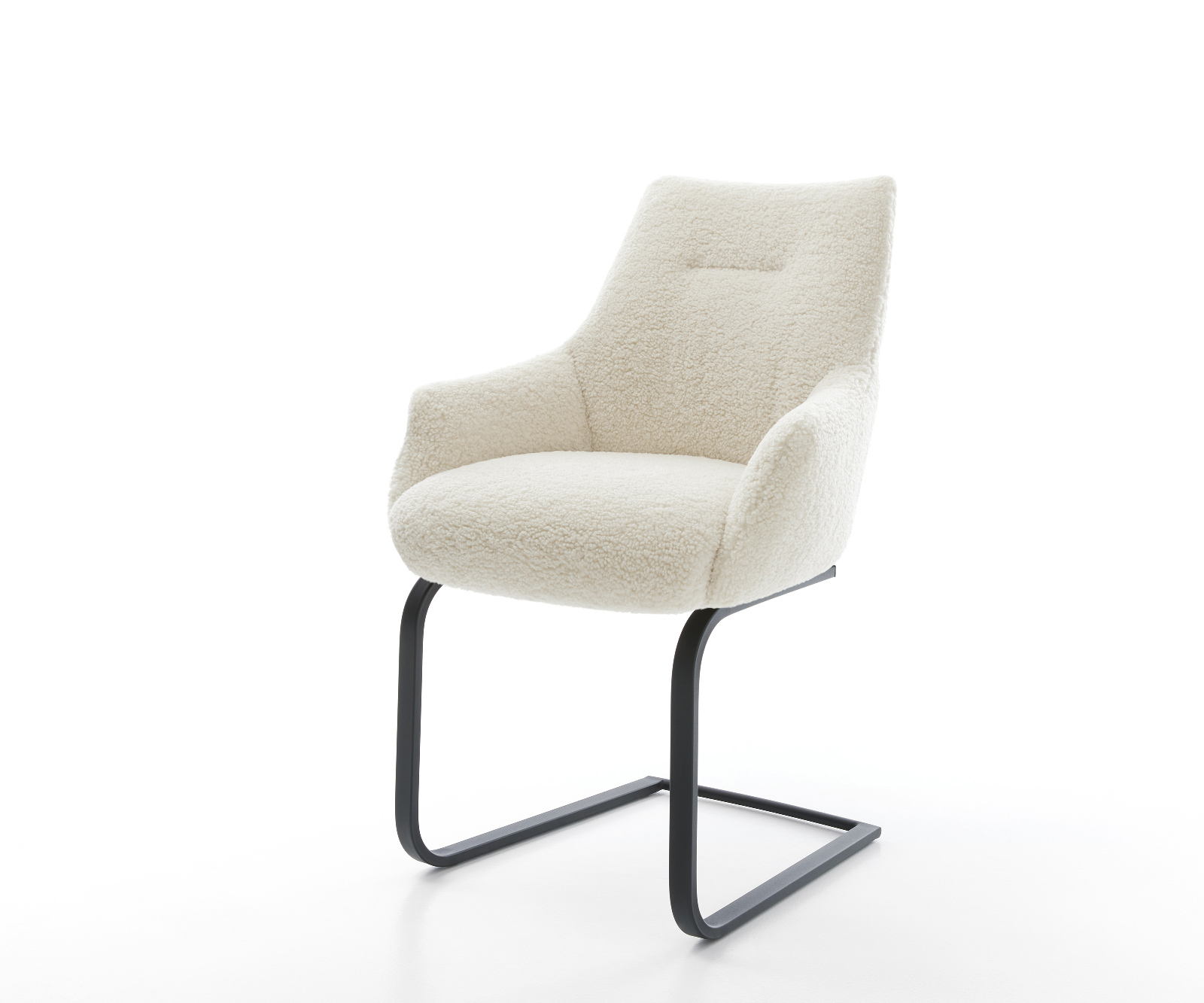 Jídelní židle Alja-Flex s područkami plyšový manšestr béžová jídelní židle plochá černá taštičkové pružiny