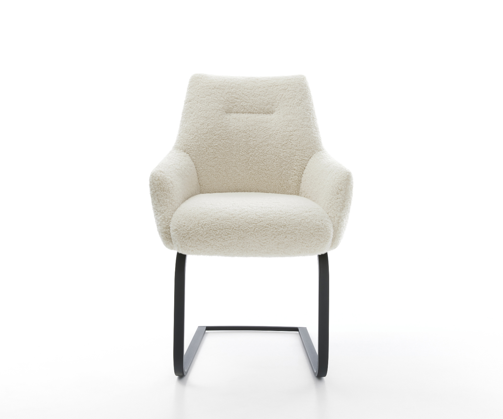 Jídelní židle Alja-Flex s područkami plyšový manšestr béžová jídelní židle plochá černá taštičkové pružiny - Obrázek 2