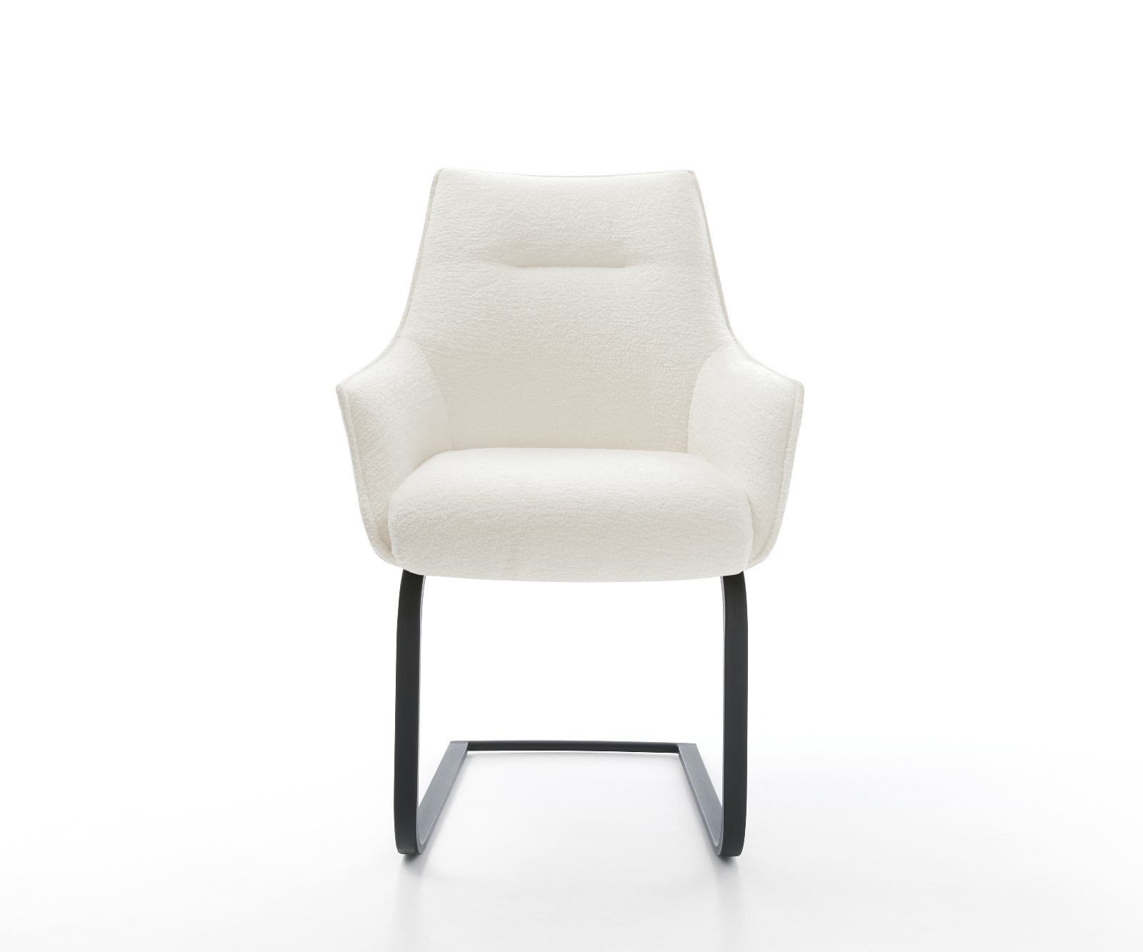 Jídelní židle Alja-Flex s područkami bouclé měkký béžová jídelní židle plochá černá taštičkové pružiny - Obrázek 2