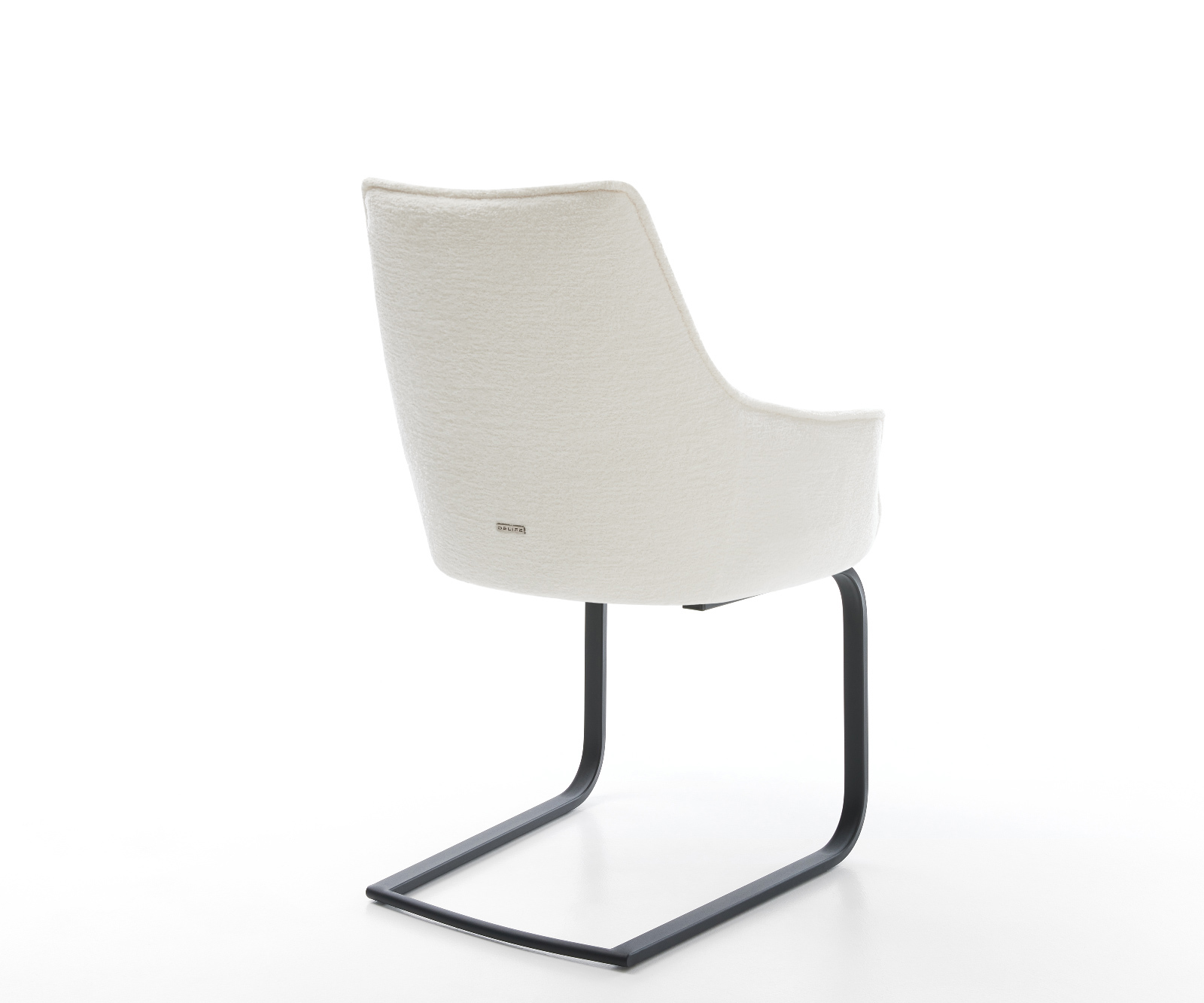 Jídelní židle Alja-Flex s područkami bouclé měkký béžová jídelní židle plochá černá taštičkové pružiny - Obrázek 5