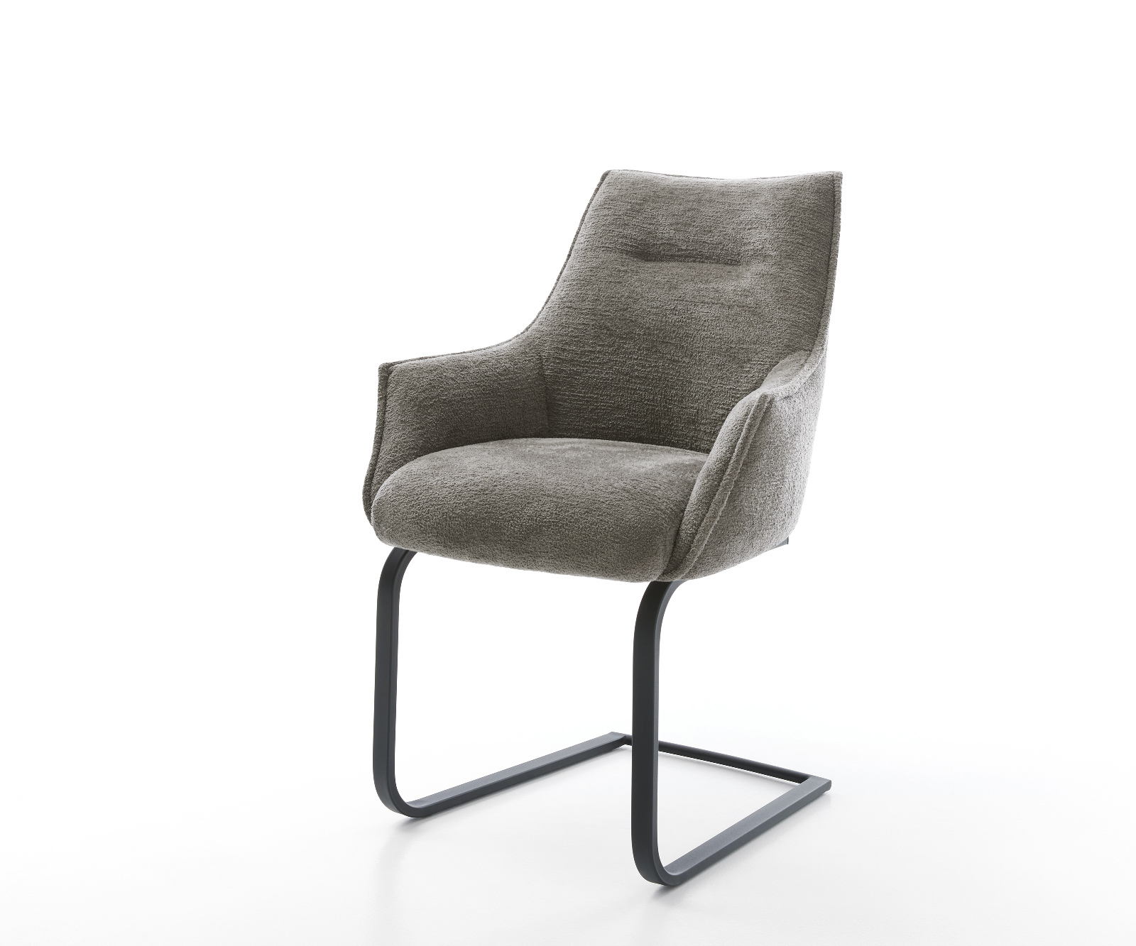 Jídelní židle Alja-Flex s područkami bouclé měkký tmavě béžová jídelní židle plochá černá taštičkové pružiny