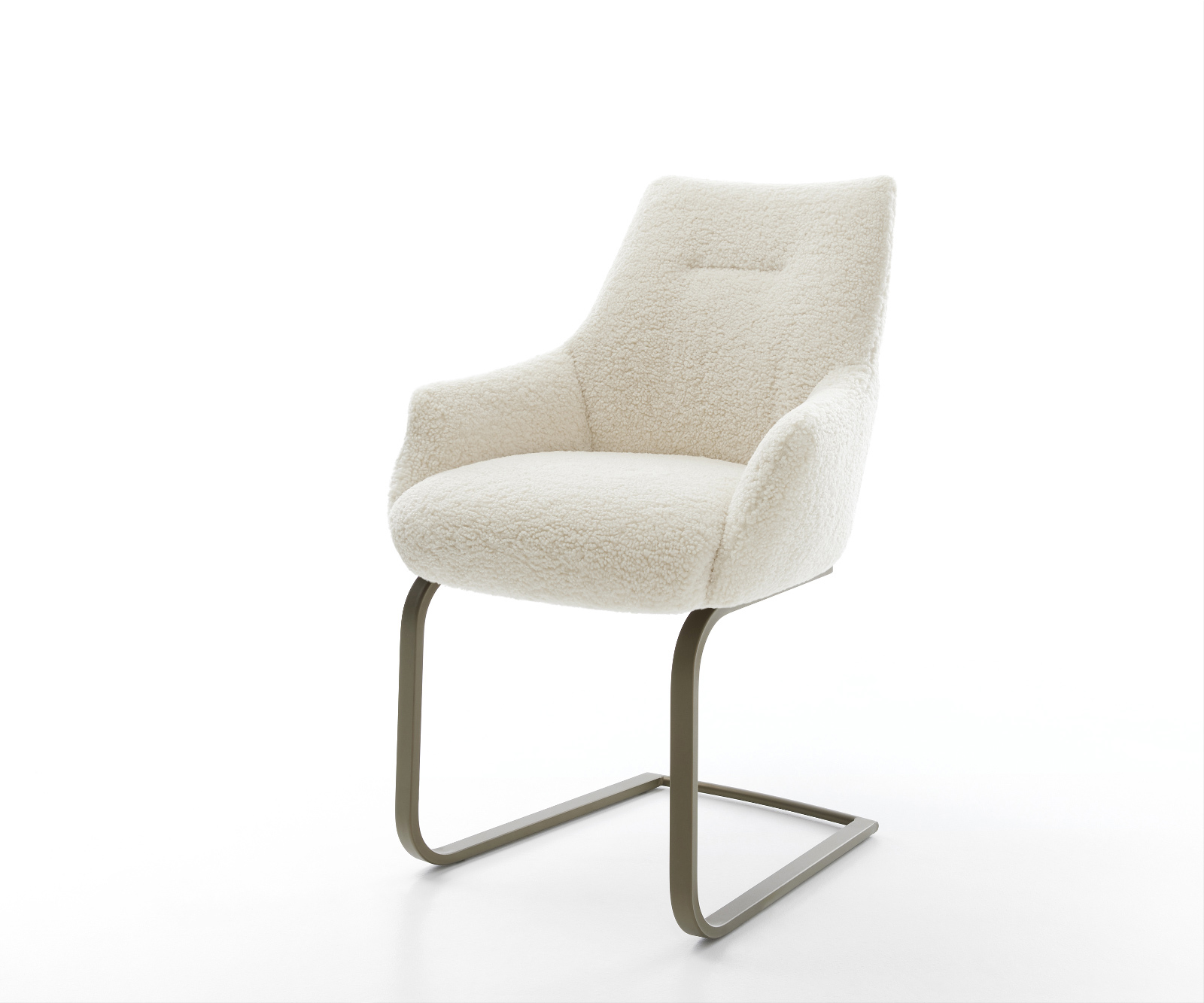 Jídelní židle Alja-Flex s područkami plyšový manšestr béžová jídelní židle plochý titanová barva taštičkové pružiny