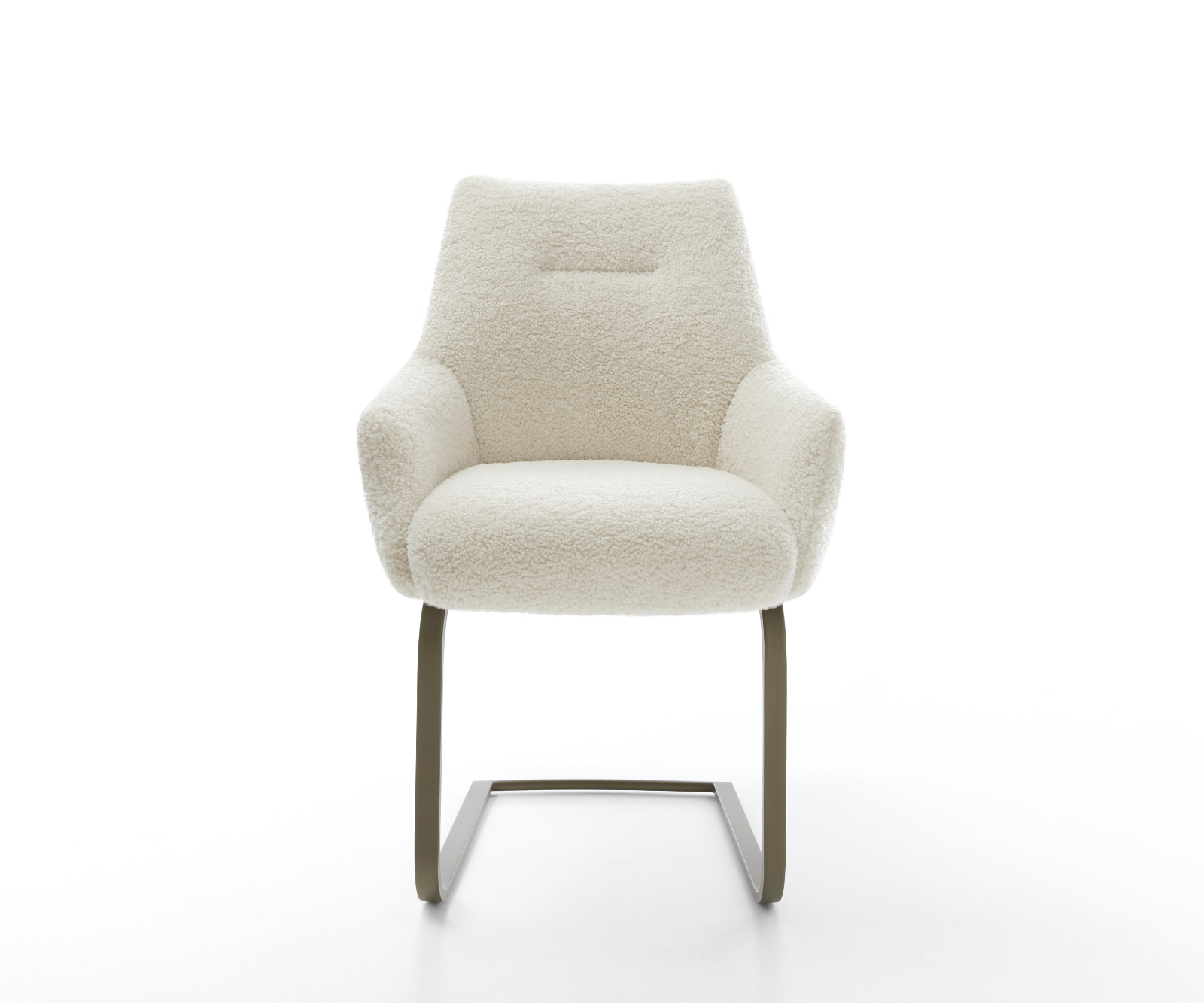 Jídelní židle Alja-Flex s područkami plyšový manšestr béžová jídelní židle plochý titanová barva taštičkové pružiny - Obrázek 2