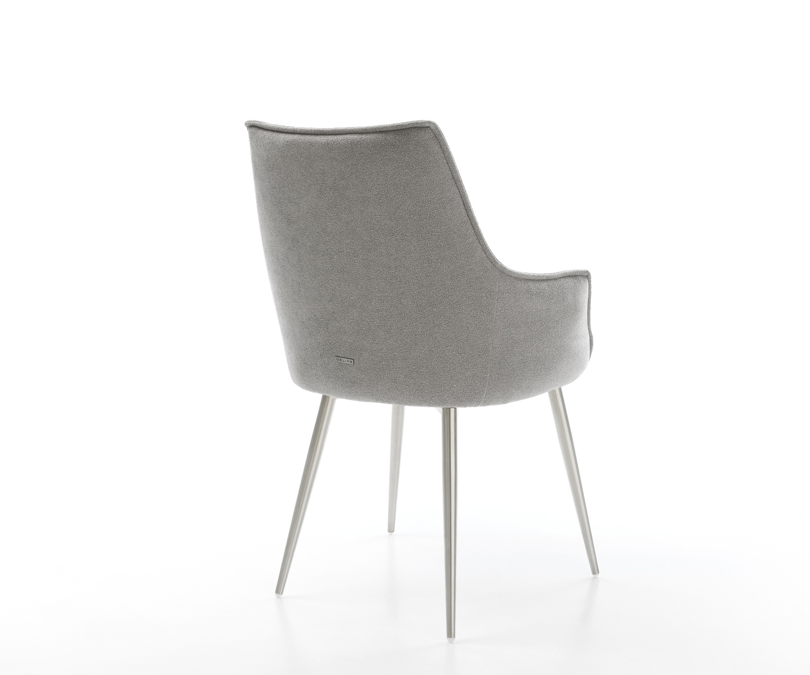 Jídelní židle Alja-Flex s područkami strukturovaná látka Měkký šedá 4-nohá zúžená nerezová ocel taštičkové pružiny - Obrázek 5