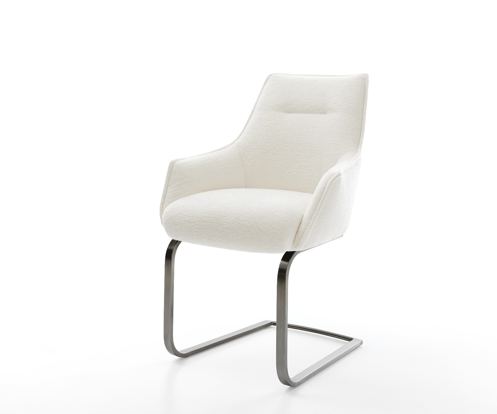 Jídelní židle Alja-Flex s područkami bouclé měkký béžová jídelní židle plochá grafit taštičkové pružiny