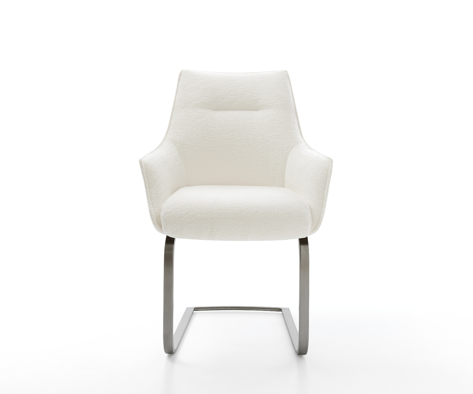 Jídelní židle Alja-Flex s područkami bouclé měkký béžová jídelní židle plochá grafit taštičkové pružiny - Obrázek 2