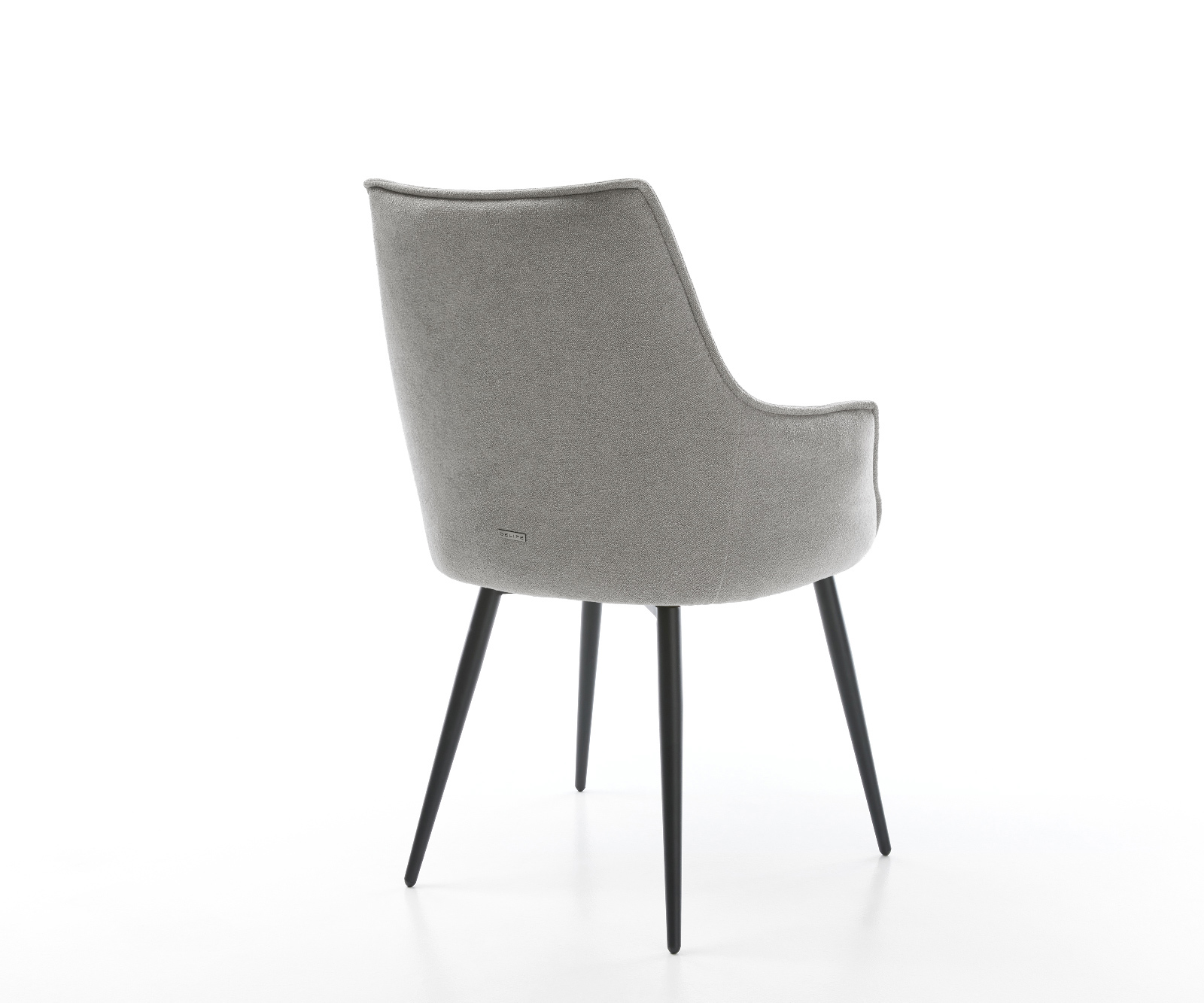 Jídelní židle Alja-Flex s područkami strukturovaná látka Měkký šedá 4-nohá zúžená černá taštičkové pružiny - Obrázek 5