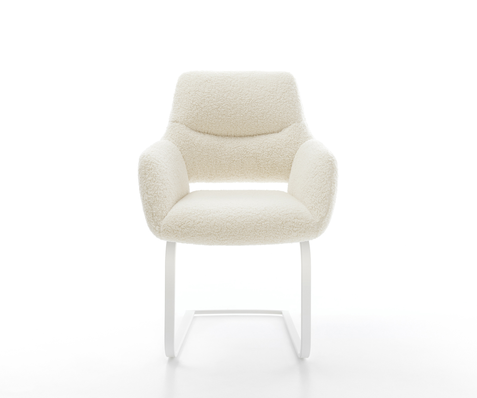 Jídelní židle Yago-Flex s područkami plyšový manšestr béžová jídelní židle plochá bílá taštičkové pružiny - Obrázek 2