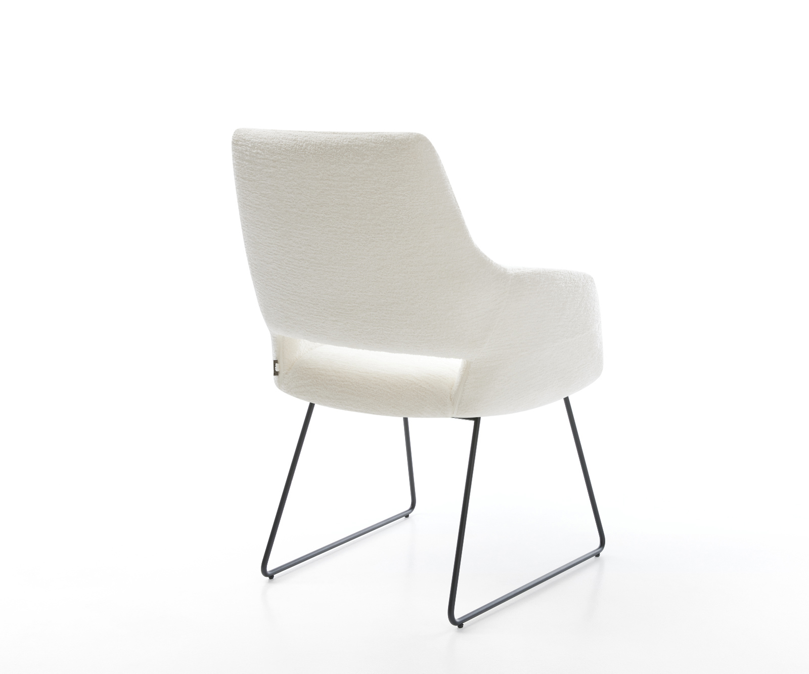 Jídelní židle Yago-Flex s područkami bouclé měkký béžová tenká podnož černá taštičkové pružiny - Obrázek 5