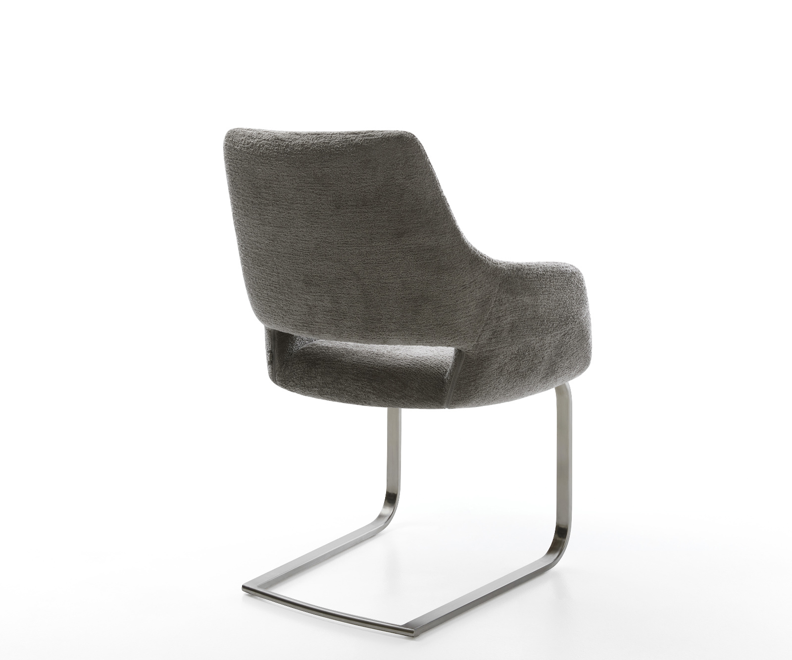 Jídelní židle Yago-Flex s područkami bouclé měkký tmavě béžová konzolová podnož plochá grafit taštičkové pružiny - Obrázek 5