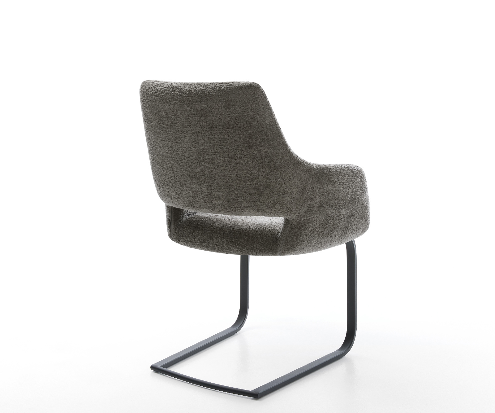 Jídelní židle Yago-Flex s područkami bouclé měkký tmavě béžová konzolová podnož plochá černá taštičkové pružiny - Obrázek 5