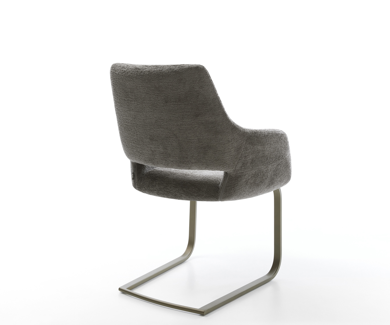 Jídelní židle Yago-Flex s područkami bouclé měkký tmavě béžová konzolová podnož plochá titanová barva taštičkové pružiny - Obrázek 5