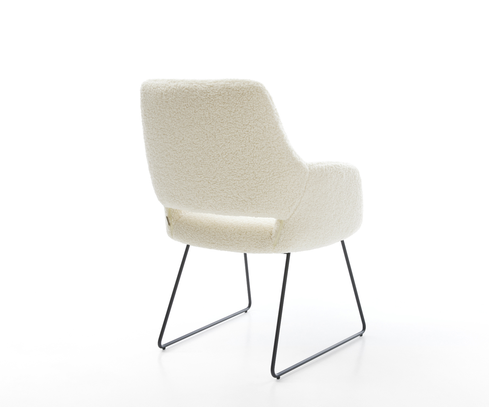 Jídelní židle Yago-Flex s područkami plyšový manšestr béžová tenká podnož černá taštičkové pružiny - Obrázek 5