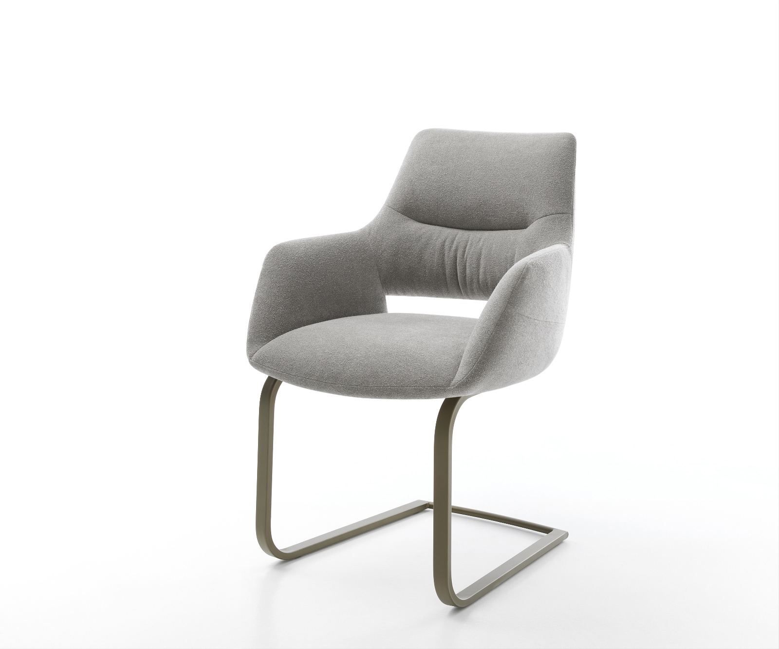 Jídelní židle Yago-Flex s područkami potahová látka Měkký šedá jídelní židle plochá Titanová barva taštičkové pružiny