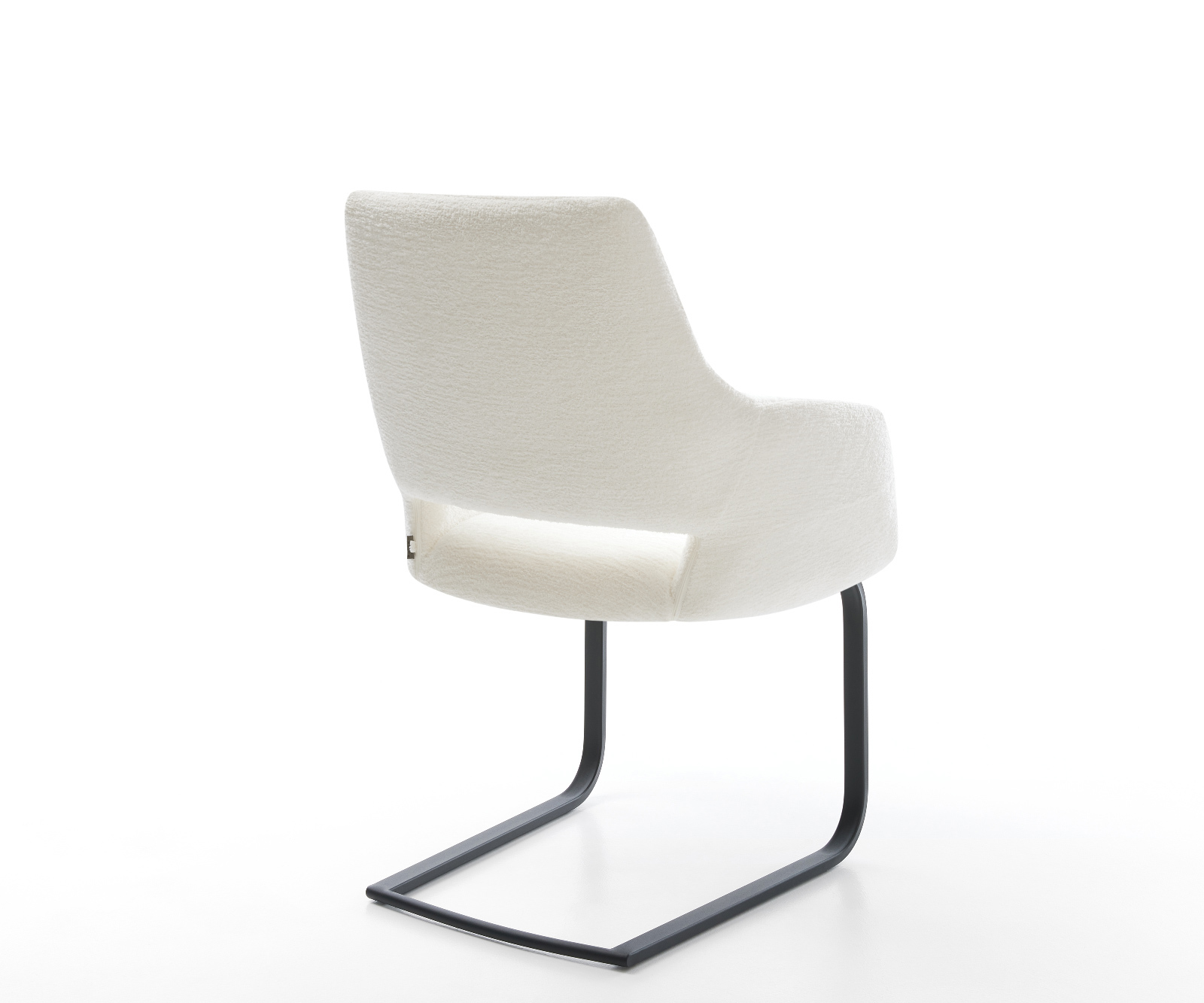 Jídelní židle Yago-Flex s područkami bouclé měkký béžová jídelní židle plochá černá taštičkové pružiny - Obrázek 5