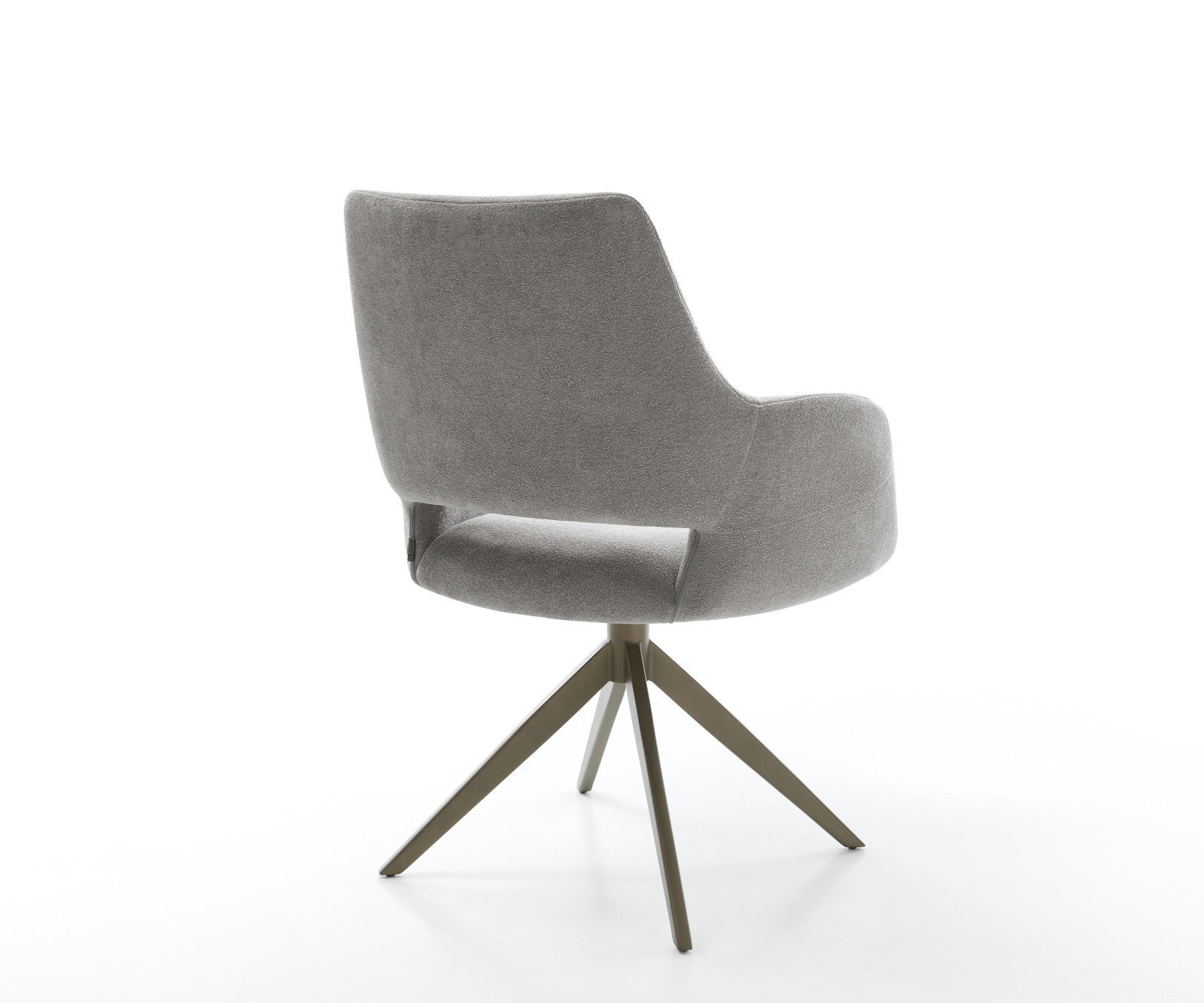 Jídelní židle Yago-Flex s područkami potahová látka Měkký šedá křížová podnož široká Titanová barva 360° otočný houpací funkce taštičkové pružiny - Obrázek 5