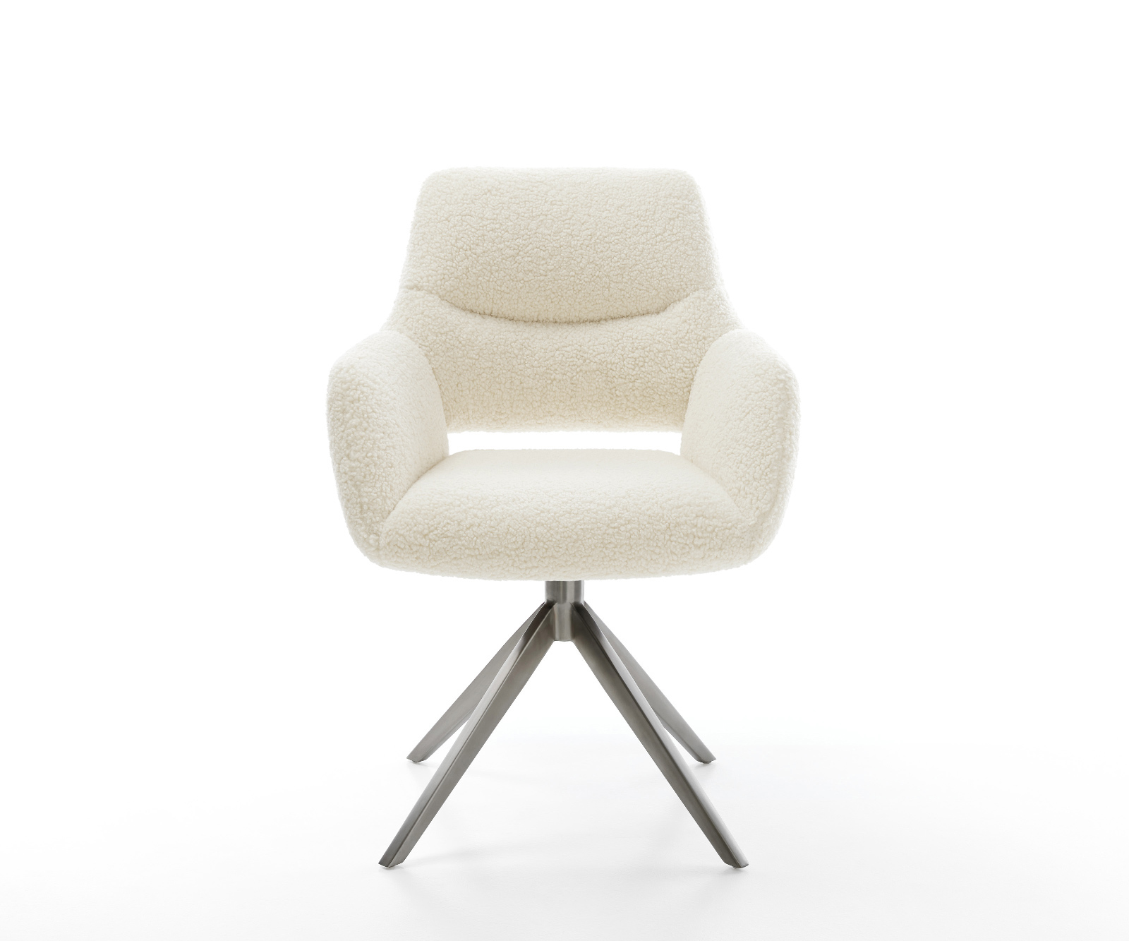 Jídelní židle Yago-Flex s područkami plyšový manšestr béžová křížová podnož široká grafitová otočný o 360° houpací funkce taštičkové pružiny - Obrázek 2