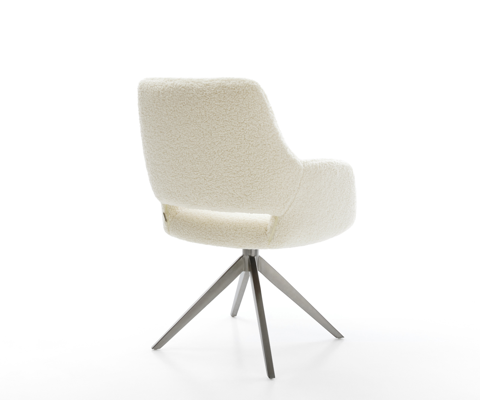 Jídelní židle Yago-Flex s područkami plyšový manšestr béžová křížová podnož široká grafitová otočný o 360° houpací funkce taštičkové pružiny - Obrázek 5