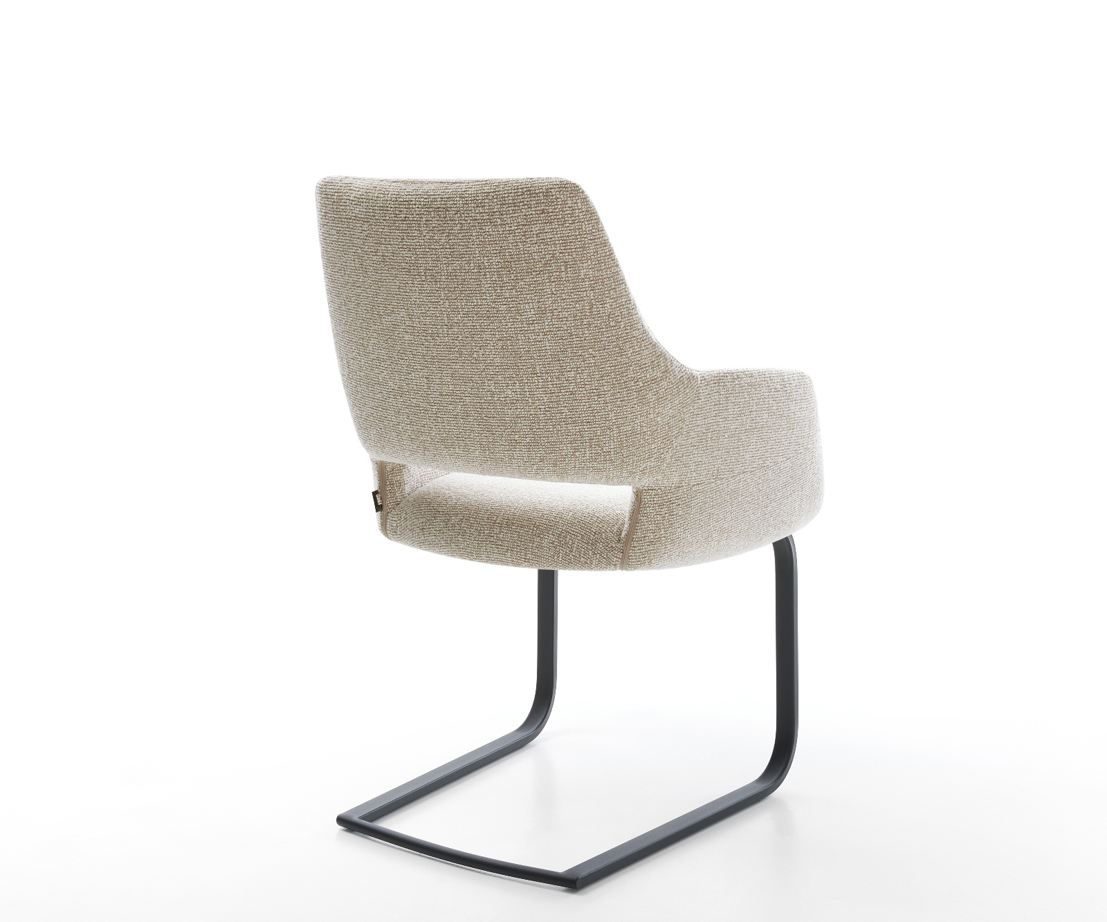 Jídelní židle Yago-Flex s područkami látka Měkký béžová jídelní židle plochá černá taštičkové pružiny - Obrázek 5