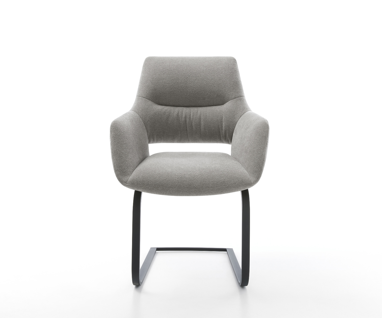 Jídelní židle Yago-Flex s područkami potahová látka Měkký šedá jídelní židle plochá černá taštičkové pružiny - Obrázek 2