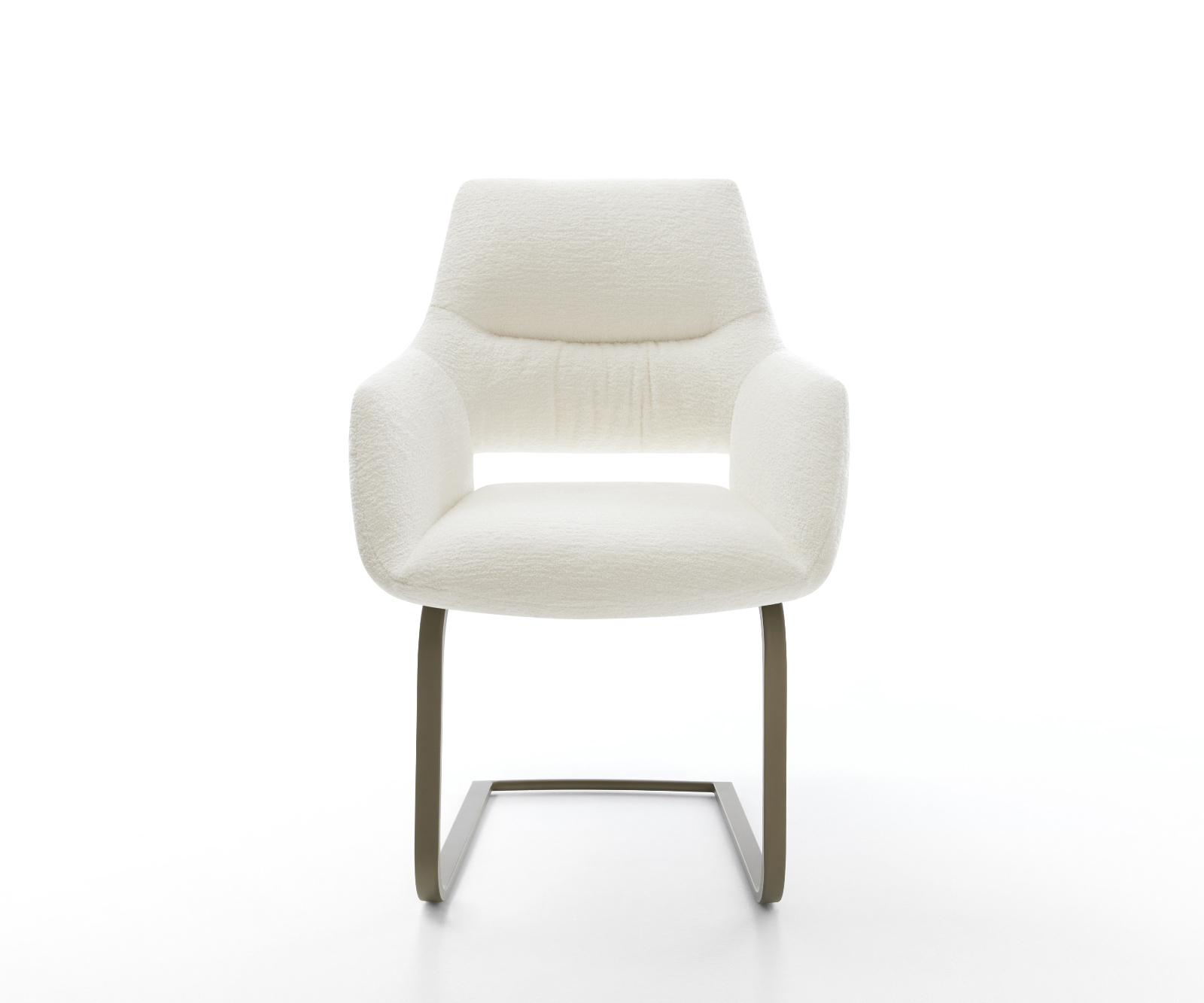 Jídelní židle Yago-Flex s područkami bouclé měkký béžová jídelní židle plochá titanová barva taštičkové pružiny - Obrázek 2