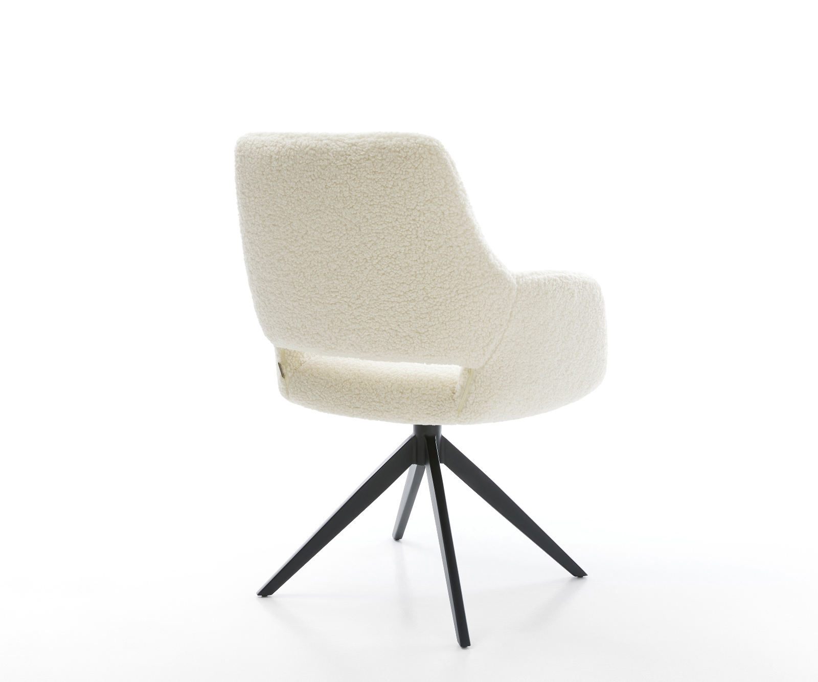 Jídelní židle Yago-Flex s područkami plyšový manšestr béžová křížová podnož široká černá otočný 360° houpací funkce taštičkové pružiny - Obrázek 5