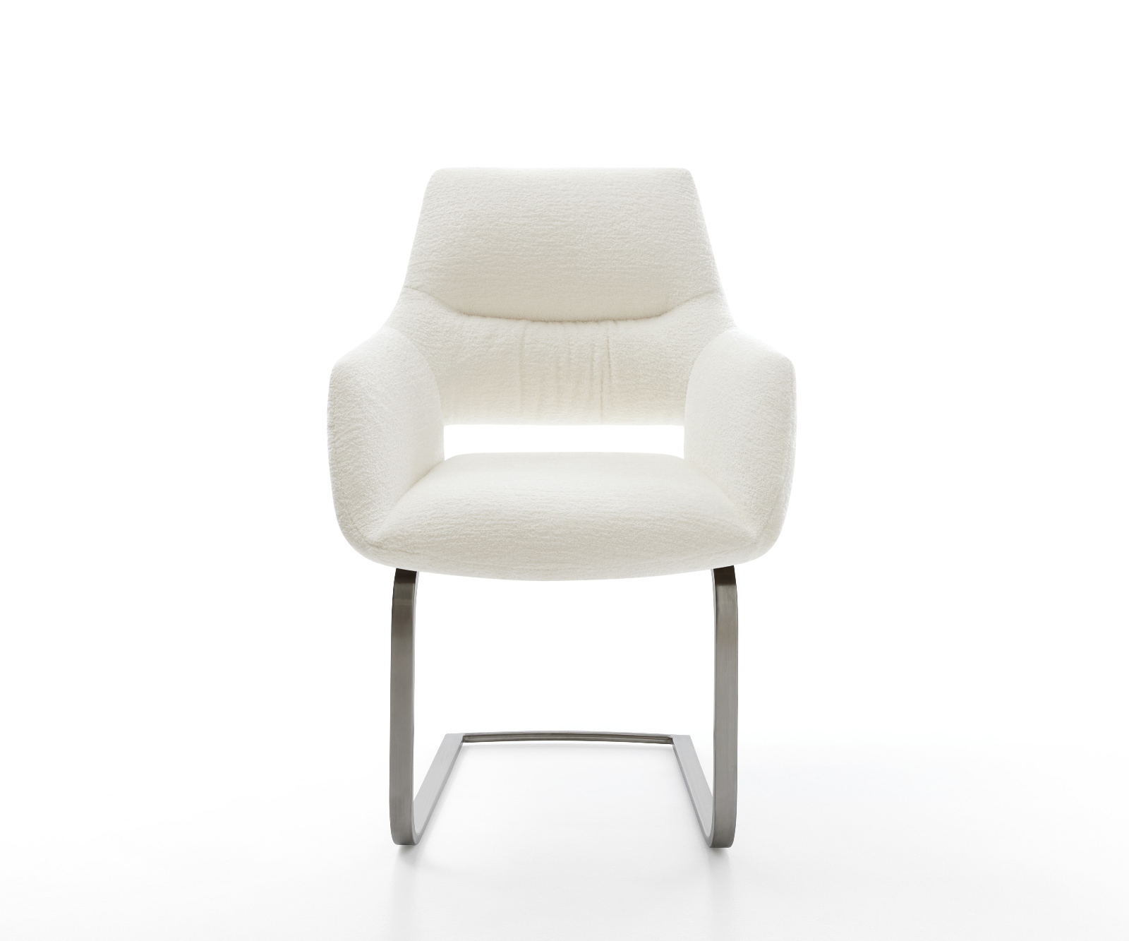 Jídelní židle Yago-Flex s područkami bouclé měkký béžová jídelní židle plochá grafit taštičkové pružiny - Obrázek 2