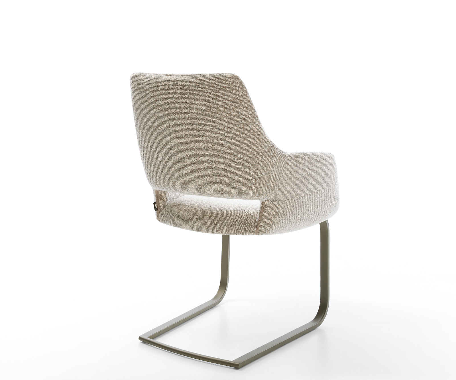 Jídelní židle Yago-Flex s područkami látka Měkký béžová jídelní židle plochý Titanová barva taštičkové pružiny - Obrázek 5