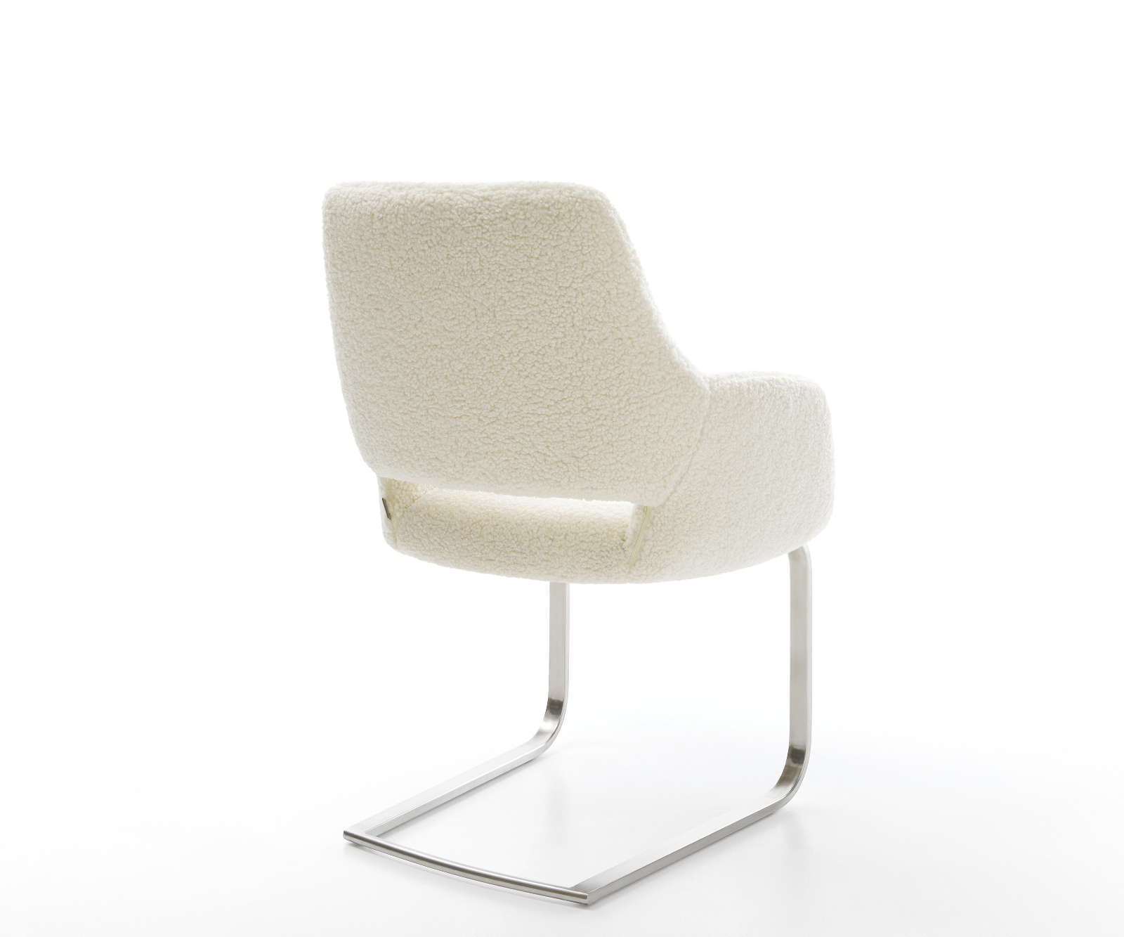 Jídelní židle Yago-Flex s područkami plyšový manšestr béžová jídelní židle plochý nerezová ocel taštičkové pružiny - Obrázek 5