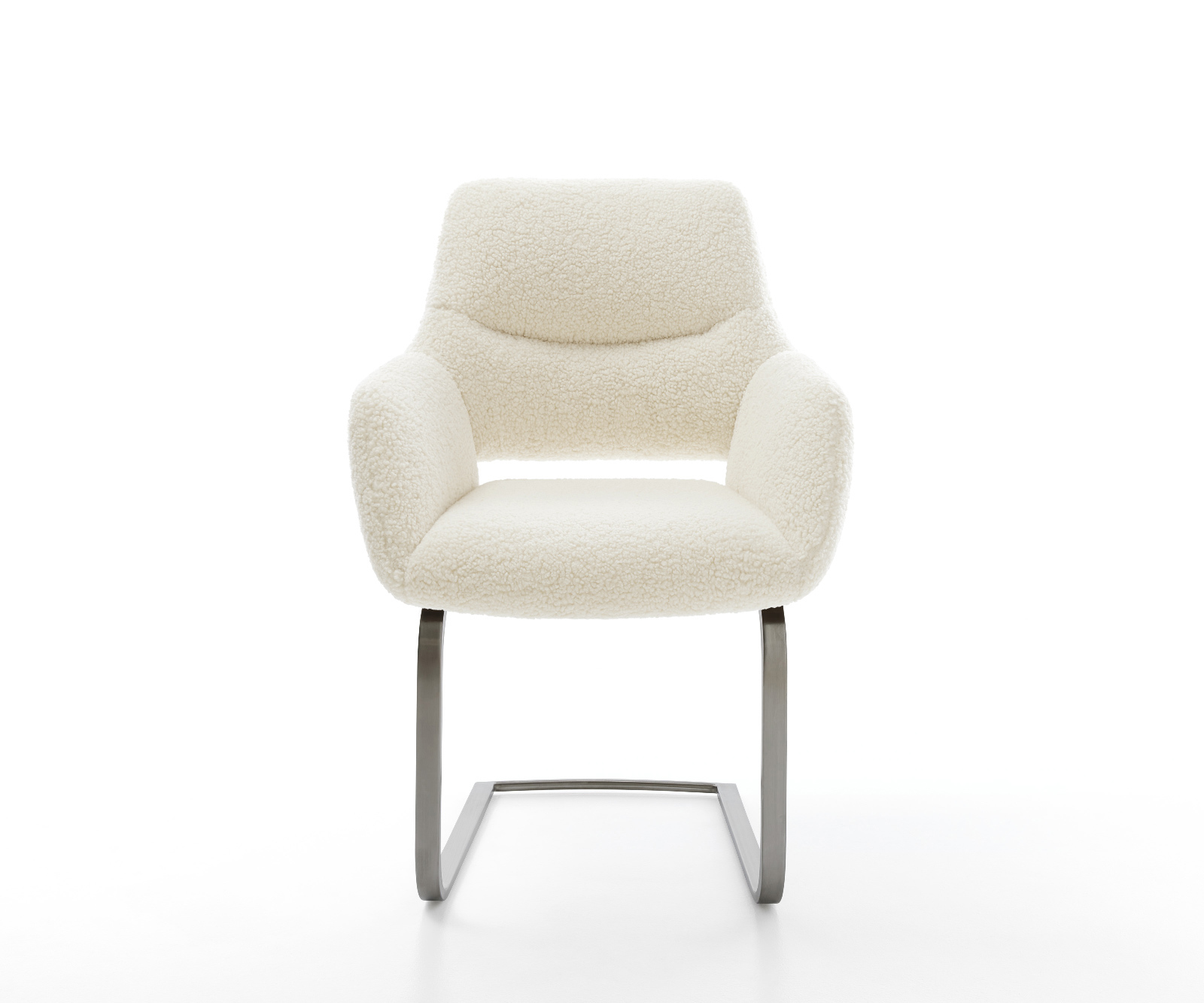 Jídelní židle Yago-Flex s područkami plyšový manšestr béžová jídelní židle plochá antracitová taštičkové pružiny - Obrázek 2