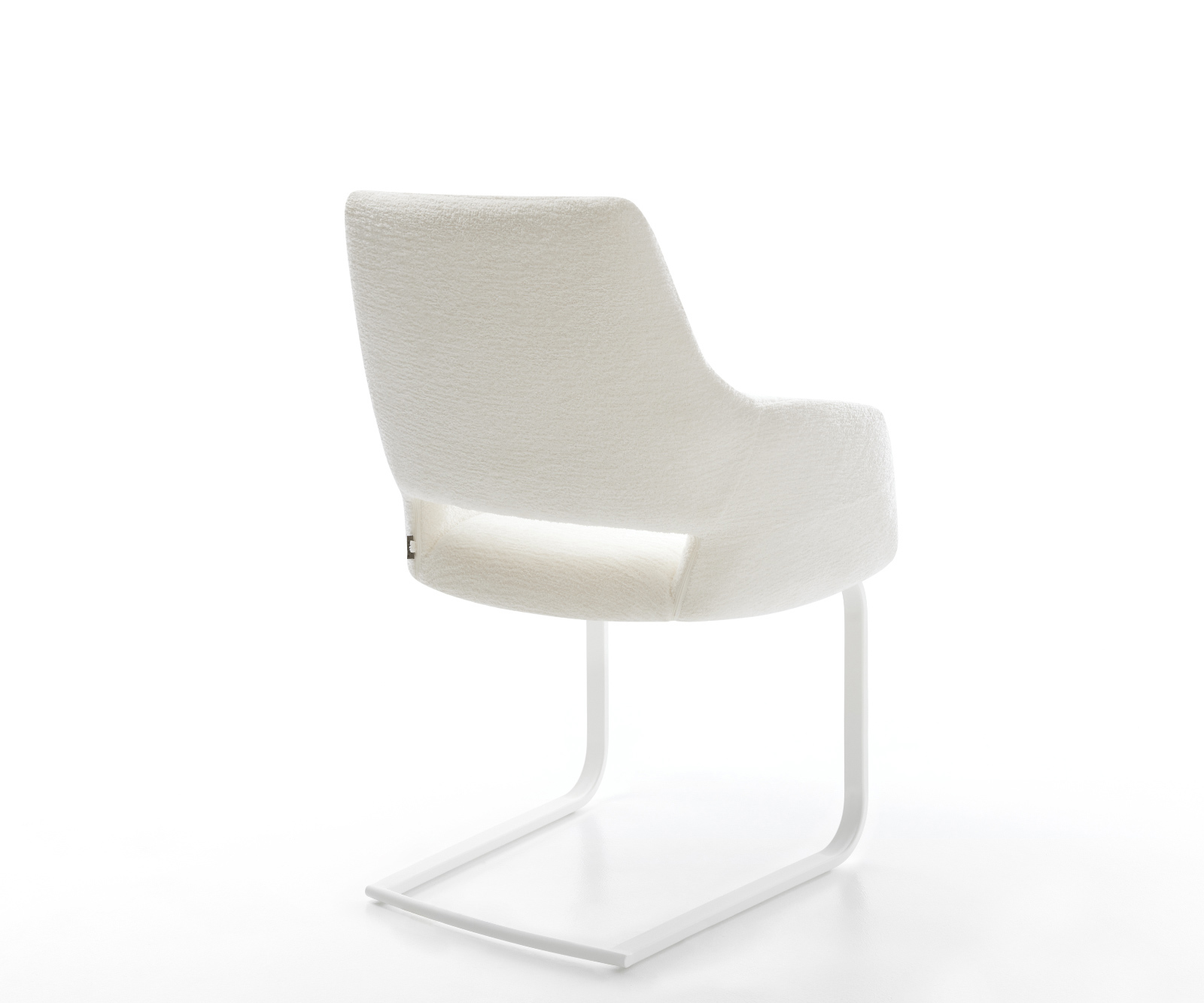 Jídelní židle Yago-Flex s područkami bouclé měkký béžová jídelní židle plochá bílá taštičkové pružiny - Obrázek 5