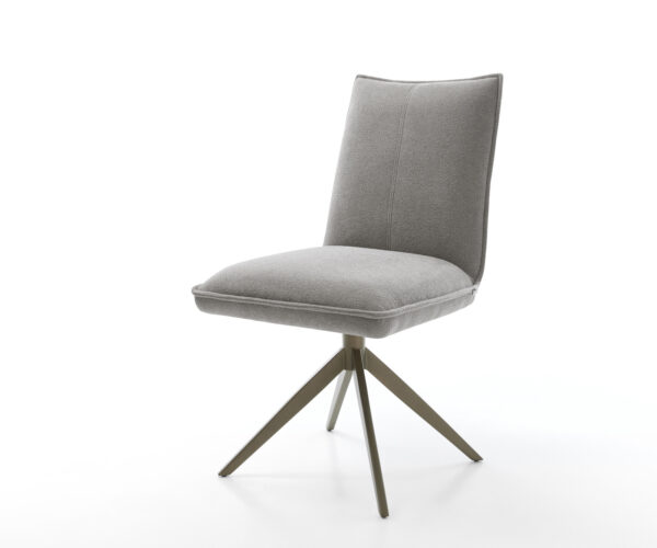 Jídelní židle Lelio-Flex tkanina Měkký šedá křížová podnož široká Titanová barva 360° otočný houpací funkce taštičkové pružiny