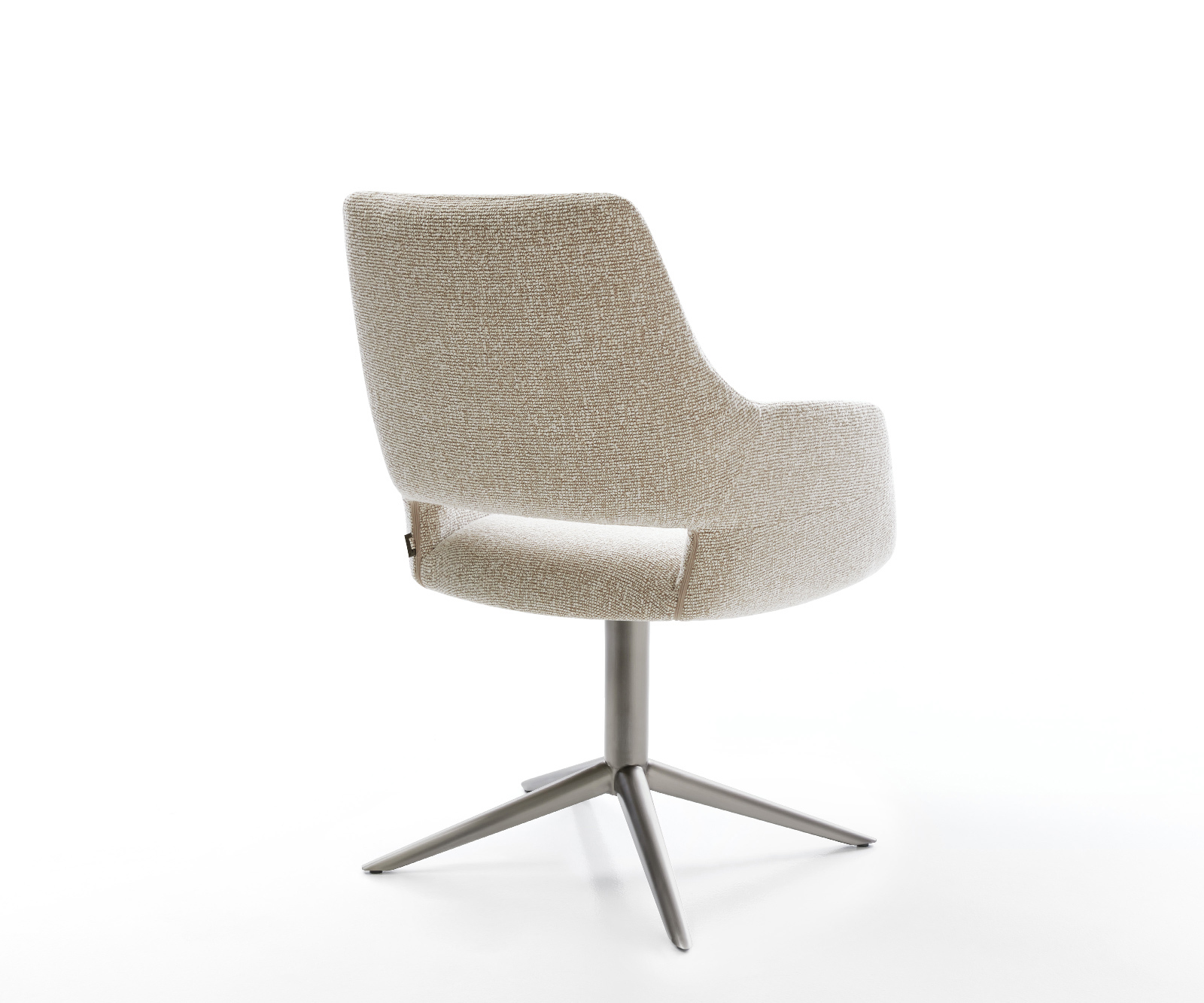 Jídelní židle Yago-Flex s područkami látka Měkký béžová křížová podnož grafit 360° otočný houpací funkce taštičkové pružiny - Obrázek 5