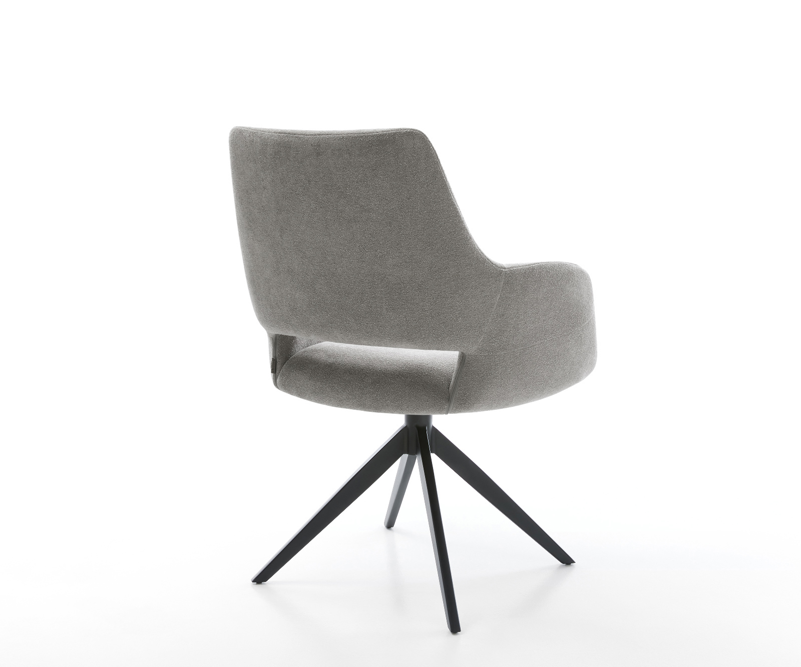 Jídelní židle Yago-Flex s područkami potahová látka Měkký šedá křížová podnož široká černá otočný 360° houpací funkce taštičkové pružiny - Obrázek 5