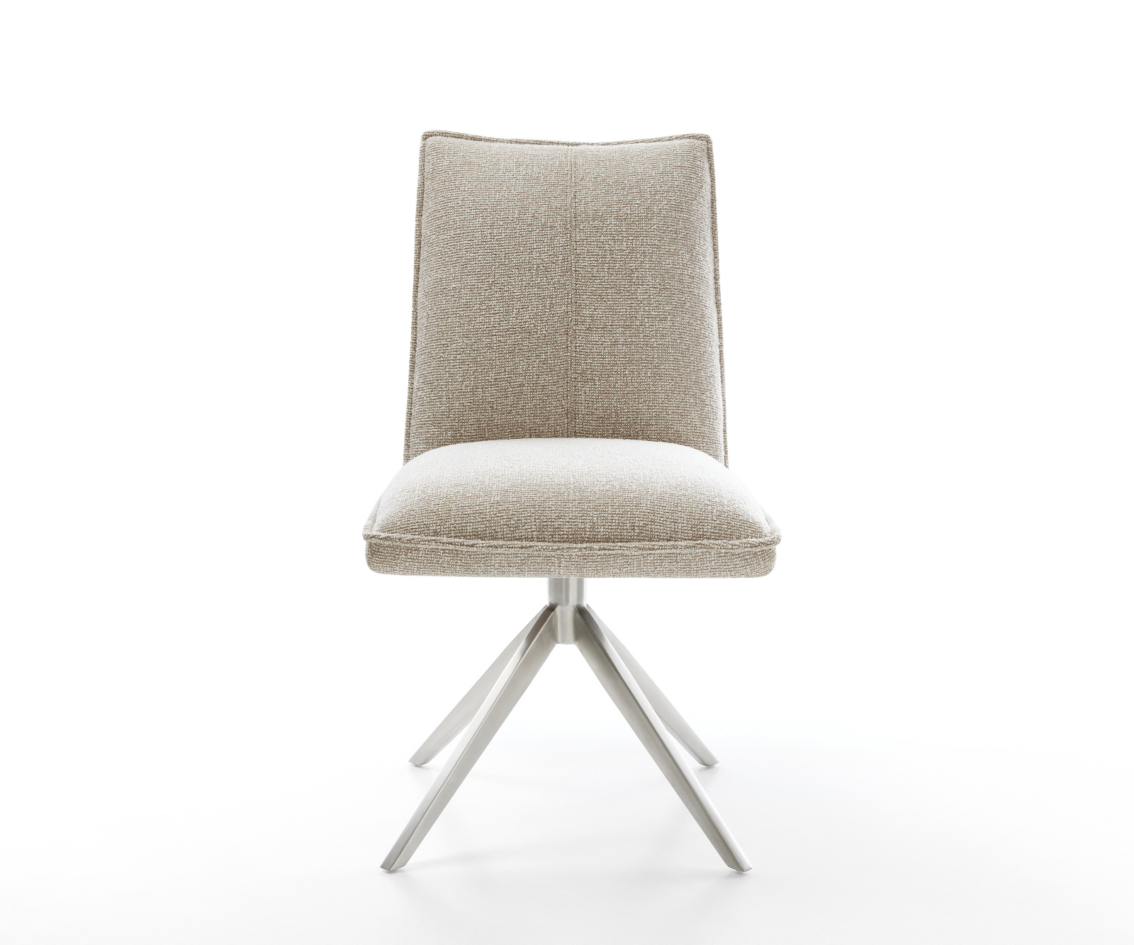 Jídelní židle Lelio-Flex látka Měkký béžová křížová podnož široká nerezová ocel 360° otočný houpací funkce taštičkové pružiny - Obrázek 2