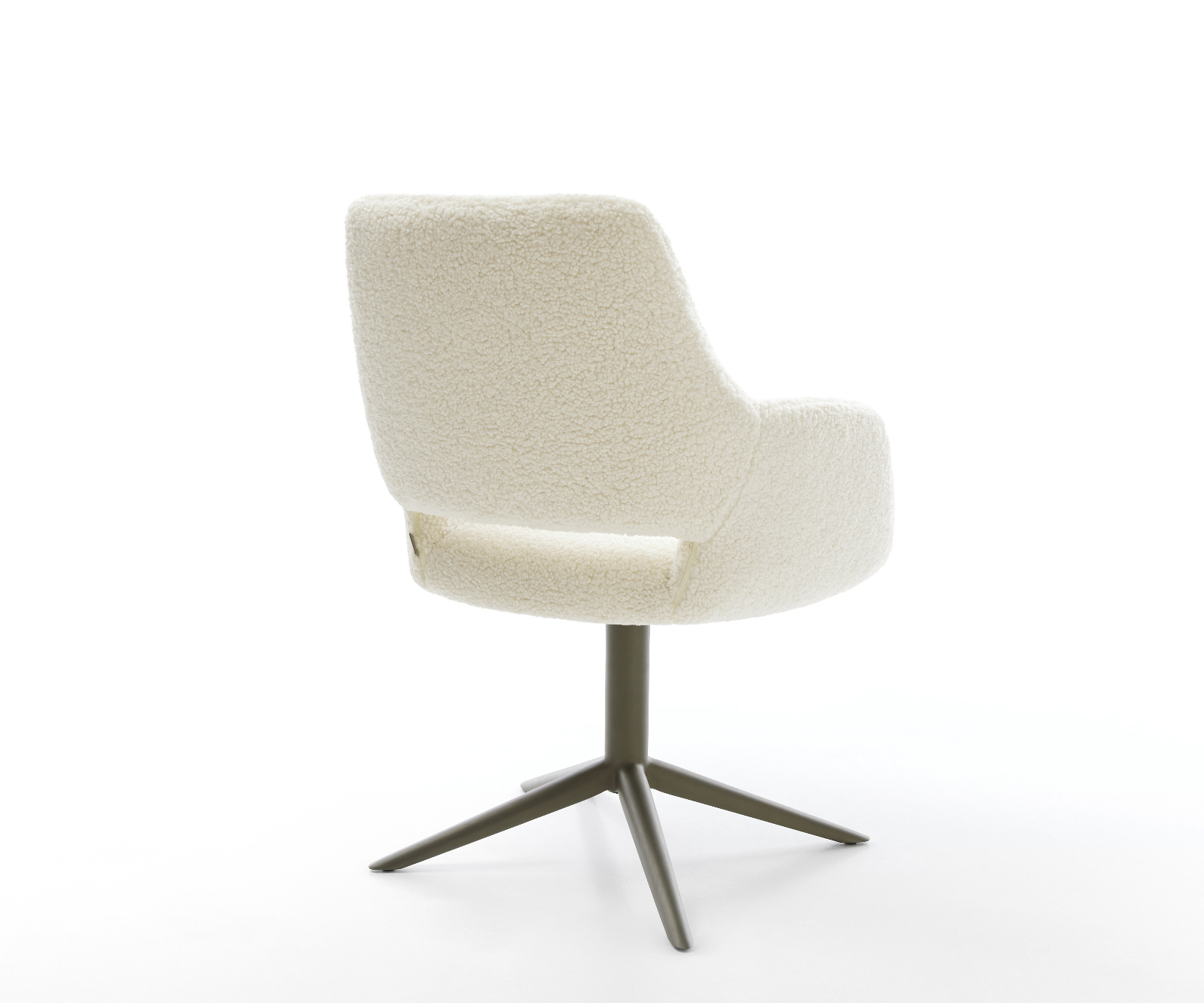 Jídelní židle Yago-Flex s područkami plyšový manšestr béžová křížová podnož titanová barva 360° otočný houpací funkce taštičkové pružiny - Obrázek 5