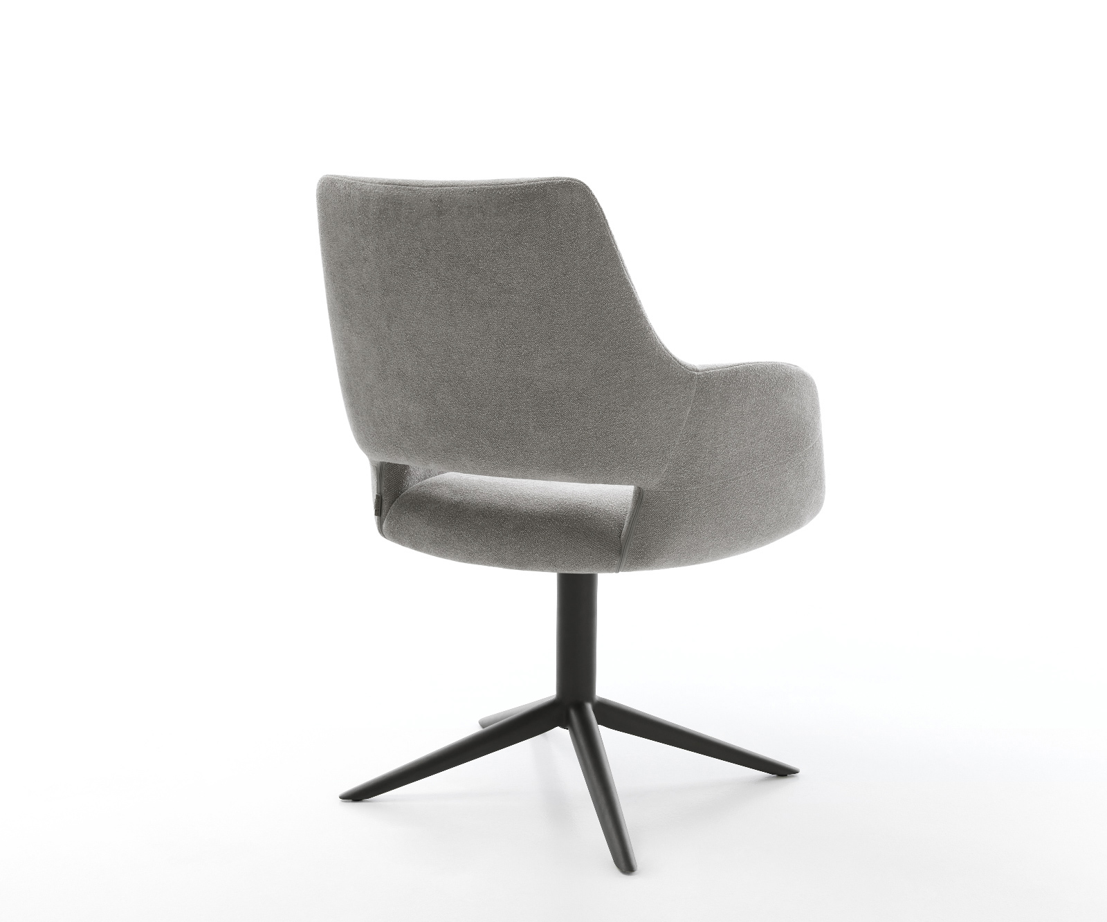 Jídelní židle Yago-Flex s područkami strukturovaná látka Měkký šedá křížová podnož černá 360° otočný houpací funkce taštičkové pružiny - Obrázek 5