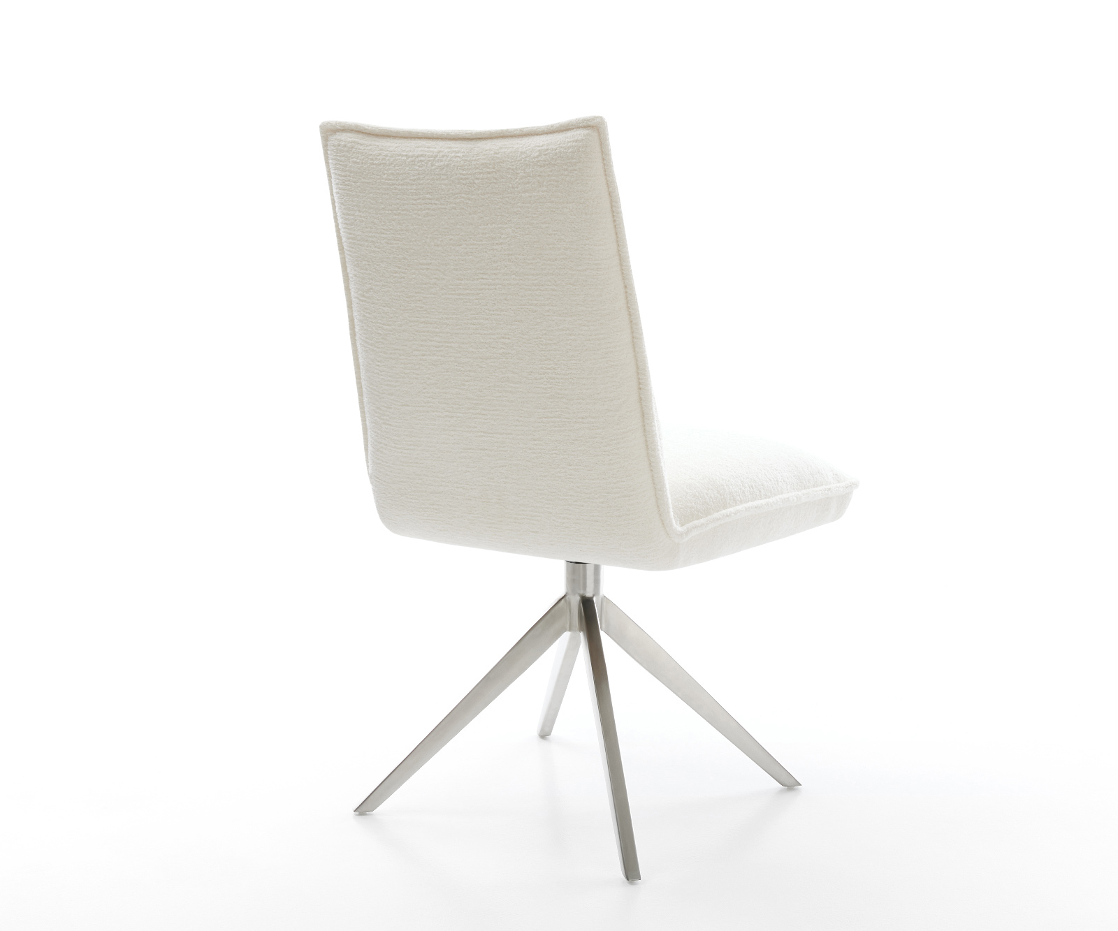 Jídelní židle Lelio-Flex bouclé měkký béžová křížová podnož široká nerezová ocel 360° otočný houpací funkce taštičkové pružiny - Obrázek 5