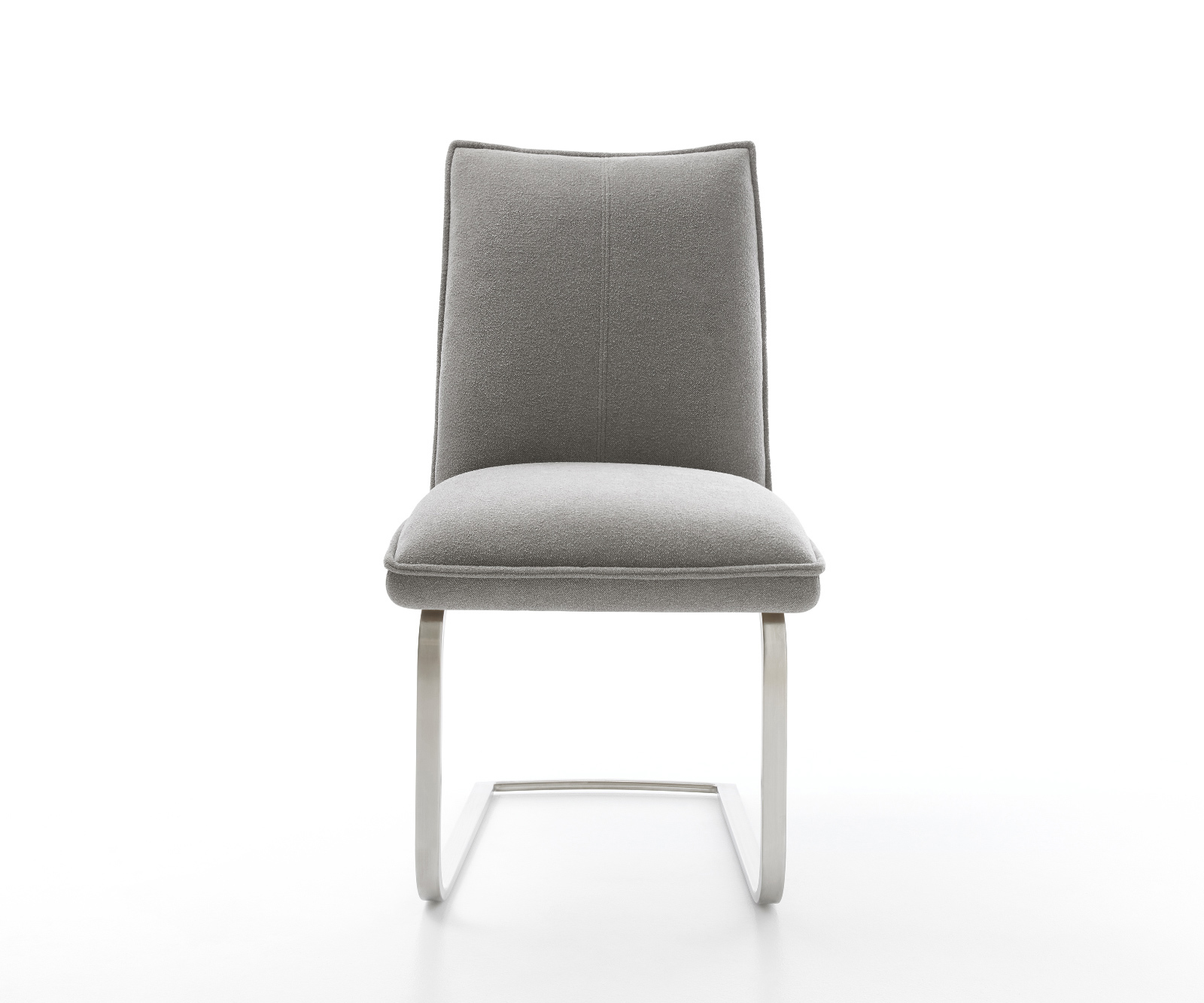 Jídelní židle Lelio-Flex tkanina Měkký šedá jídelní židle plochá nerezová ocel taštičkové pružiny - Obrázek 2