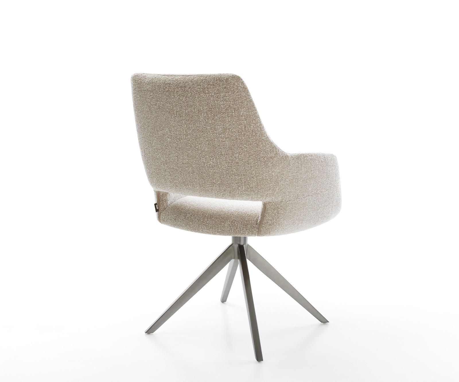 Jídelní židle Yago-Flex s područkami látka Měkký béžová křížová podnož široká grafit 360° otočný houpací funkce taštičkové pružiny - Obrázek 5