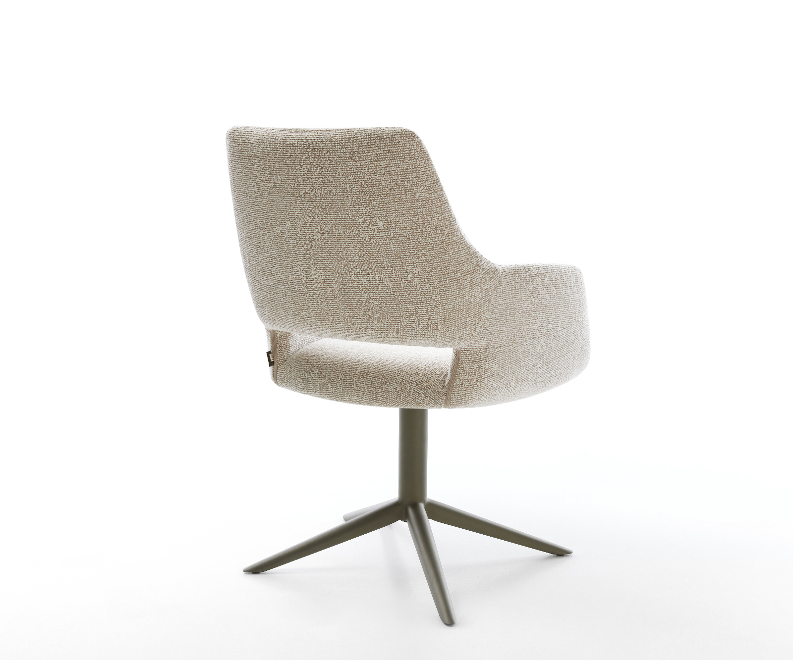 Jídelní židle Yago-Flex s područkami látka Měkký béžová křížová podnož Titanová barva 360° otočný houpací funkce taštičkové pružiny - Obrázek 5