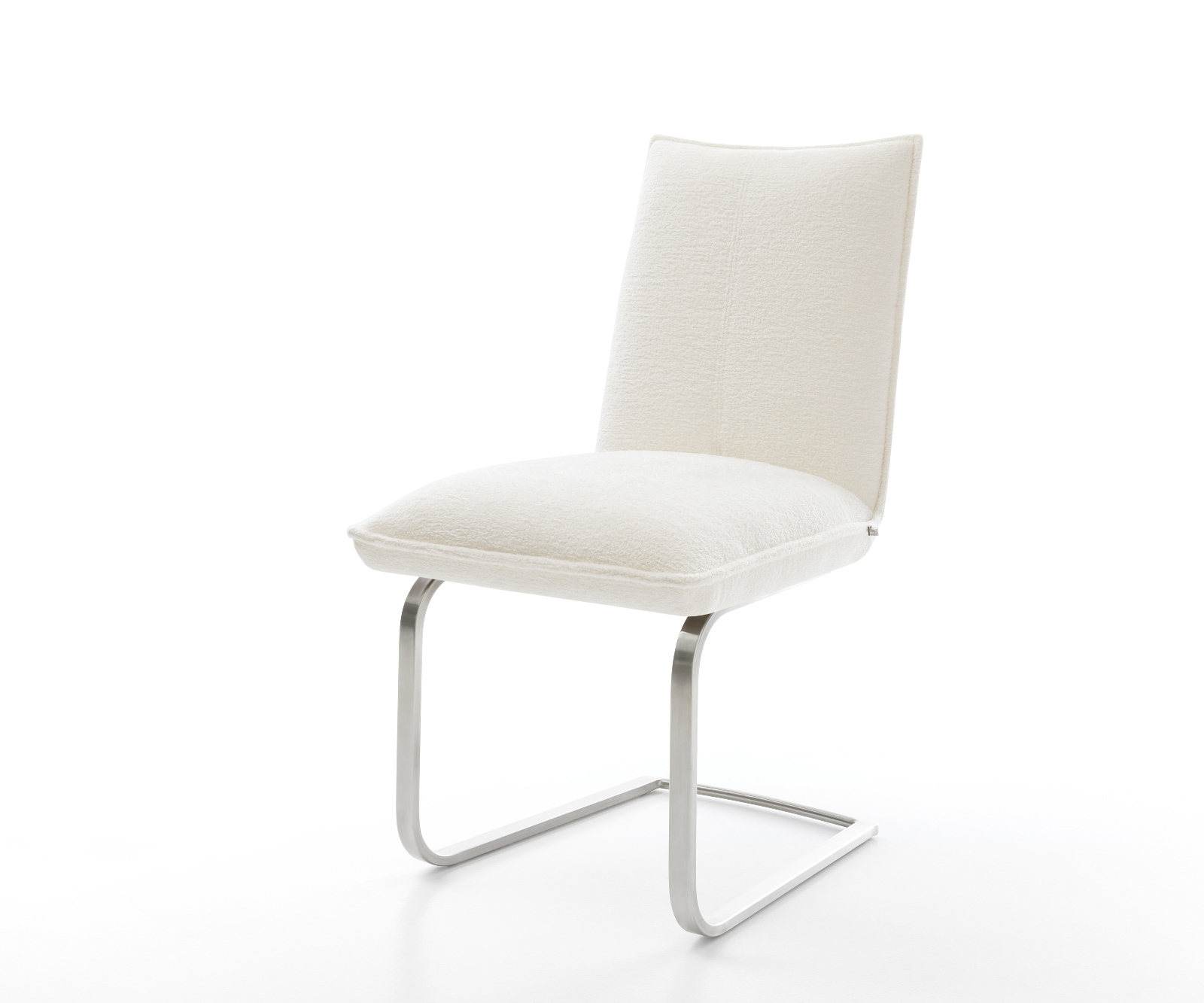 Jídelní židle Lelio-Flex bouclé měkký béžová jídelní židle plochá nerezová ocel taštičkové pružiny