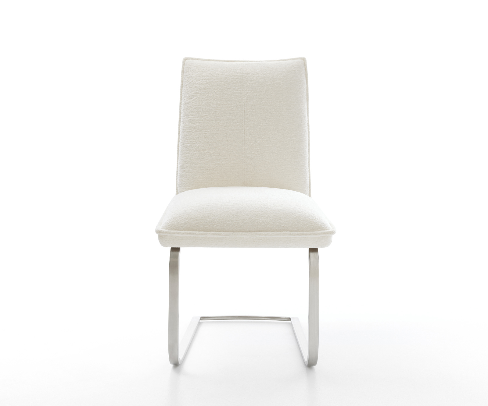 Jídelní židle Lelio-Flex bouclé měkký béžová jídelní židle plochá nerezová ocel taštičkové pružiny - Obrázek 2