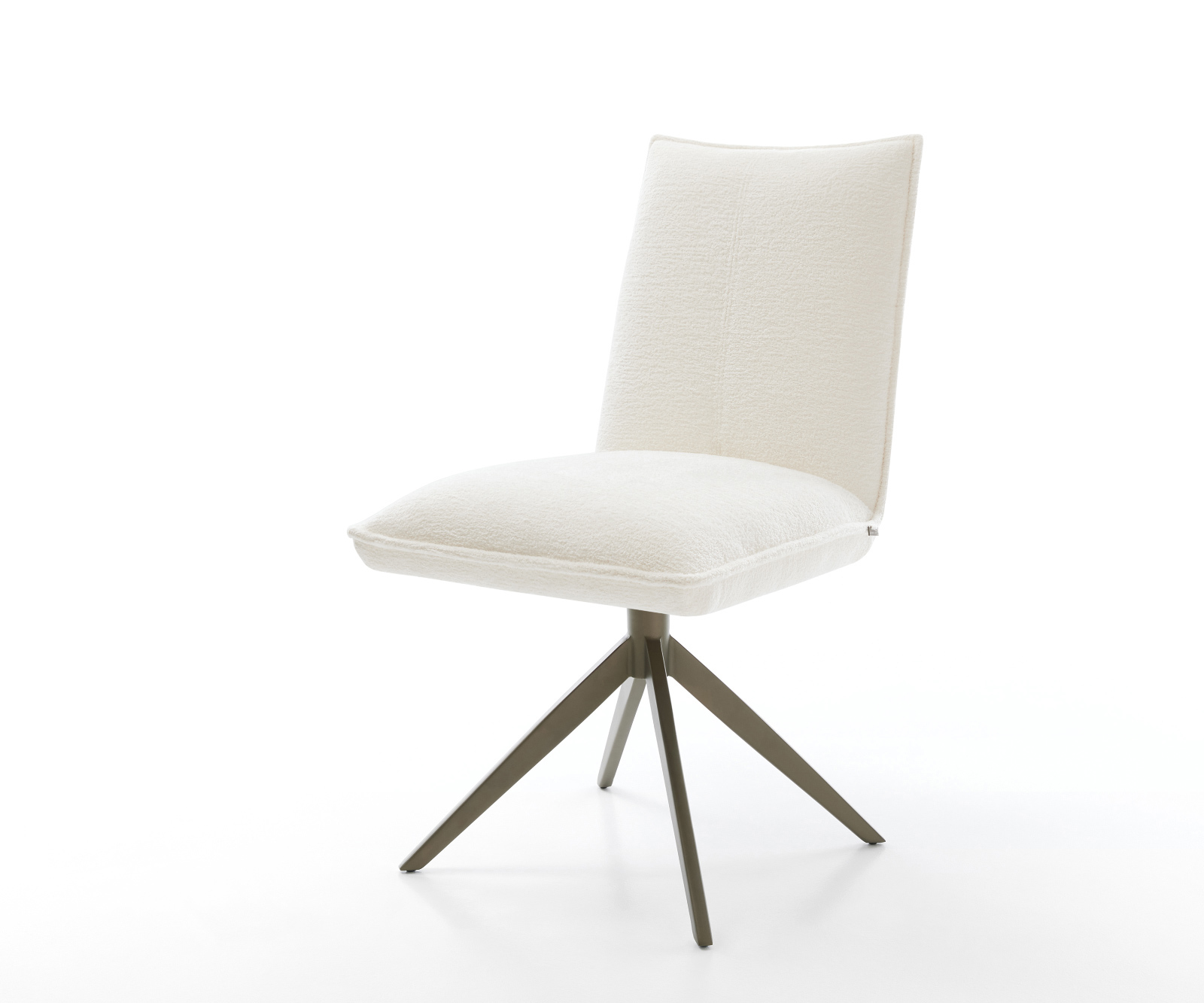 Jídelní židle Lelio-Flex bouclé měkký béžová křížová podnož široká titanová barva 360° otočný houpací funkce taštičkové pružiny