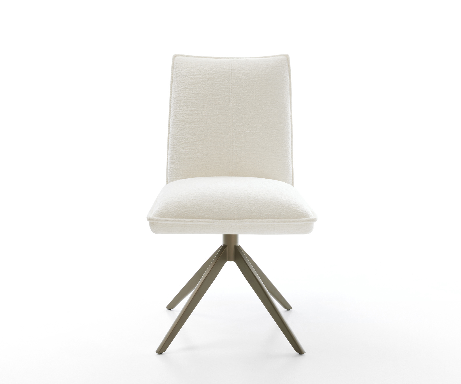 Jídelní židle Lelio-Flex bouclé měkký béžová křížová podnož široká titanová barva 360° otočný houpací funkce taštičkové pružiny - Obrázek 2