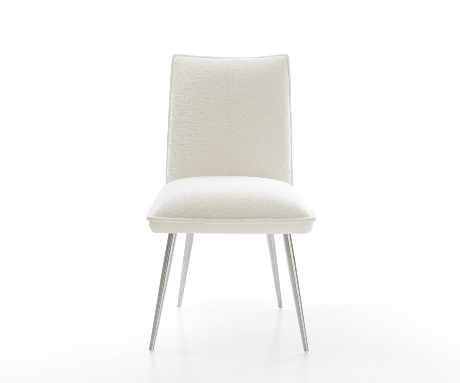 Jídelní židle Lelio-Flex bouclé měkký béžová 4-nohá zúžená nerezová ocel taštičkové pružiny - Obrázek 2
