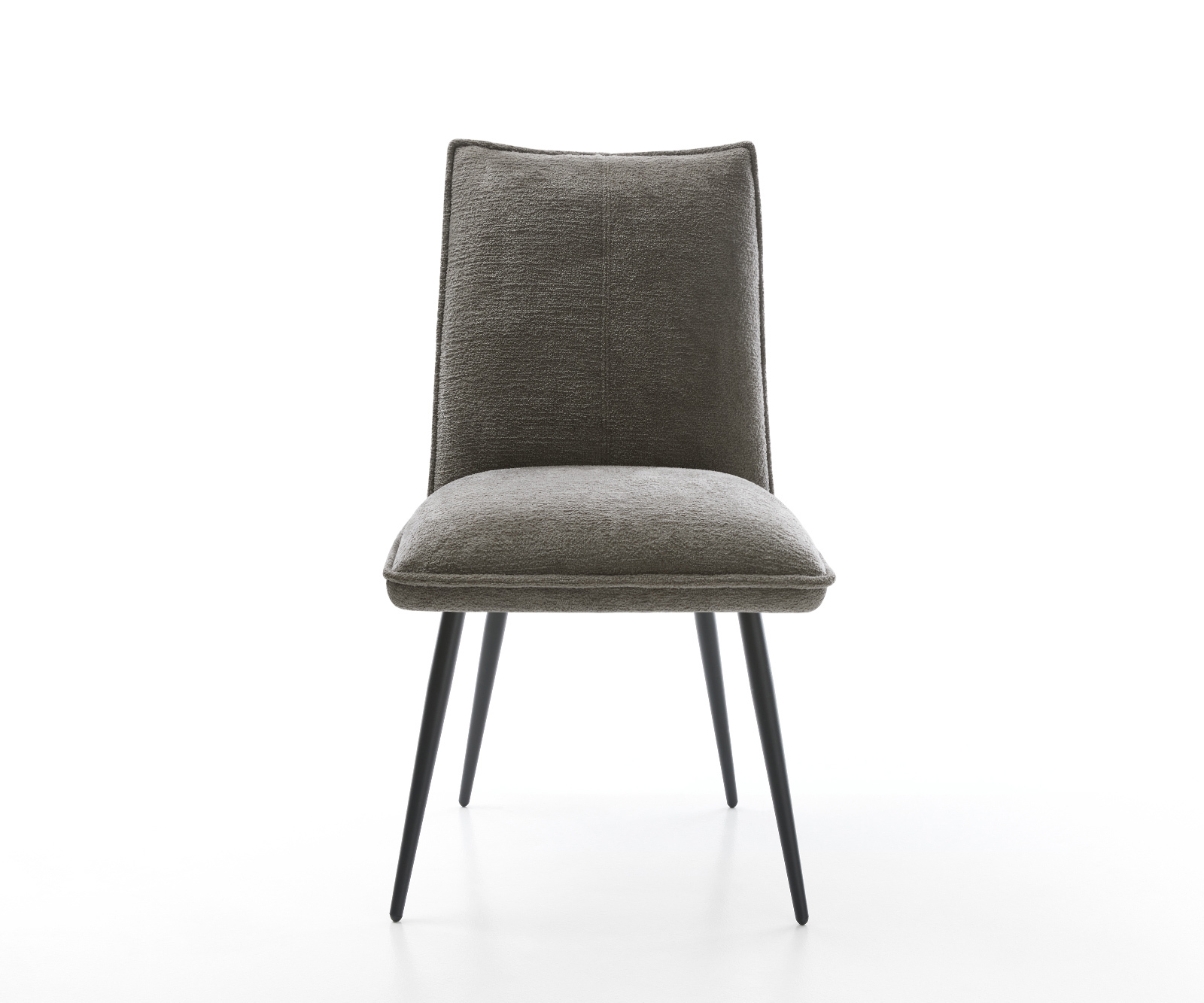 Jídelní židle Lelio-Flex bouclé měkký tmavě béžová 4 nohy zúžené černá taštičkové pružiny - Obrázek 2