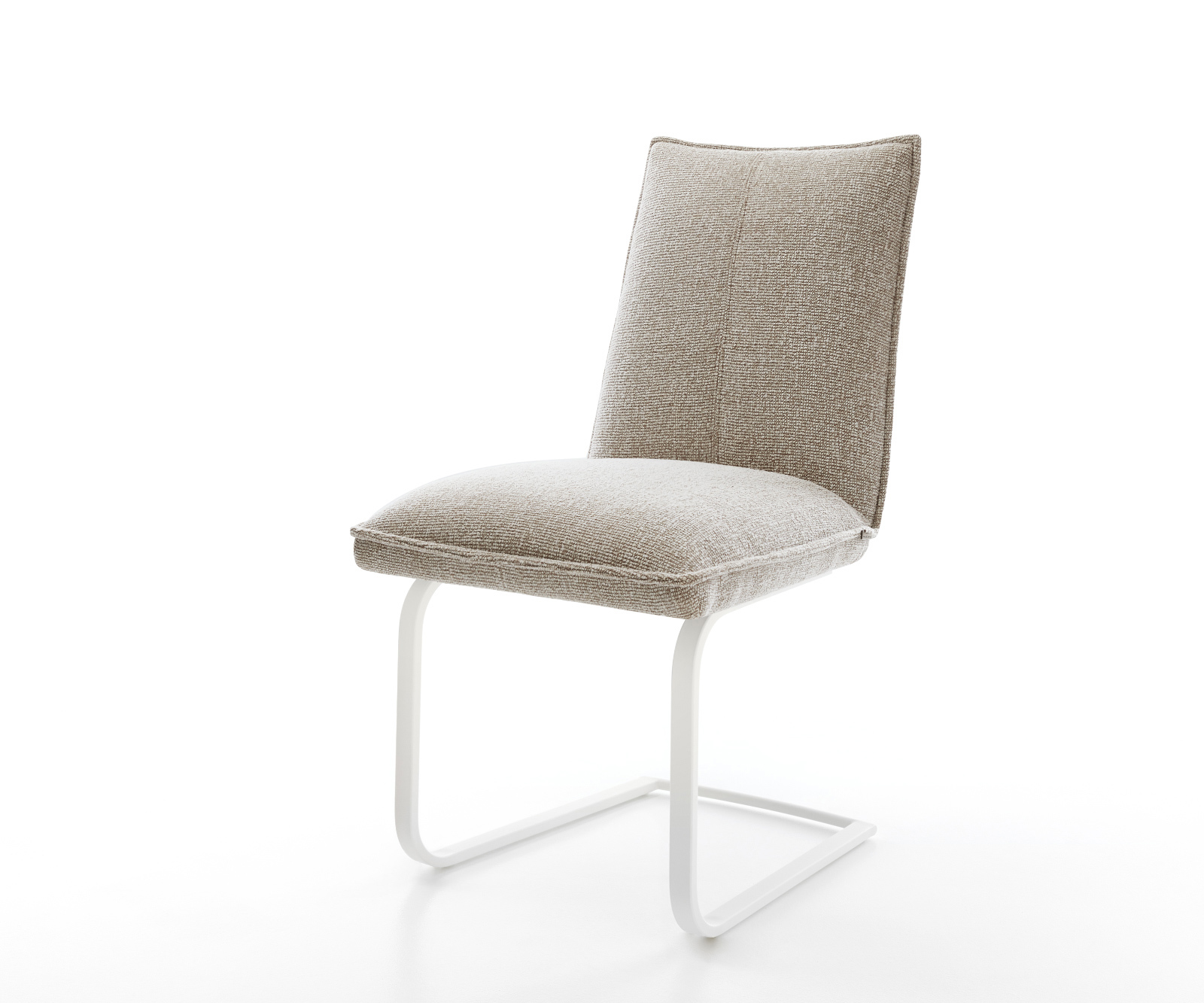 Jídelní židle Lelio-Flex látka Měkký béžová jídelní židle plochá bílá taštičkové pružiny