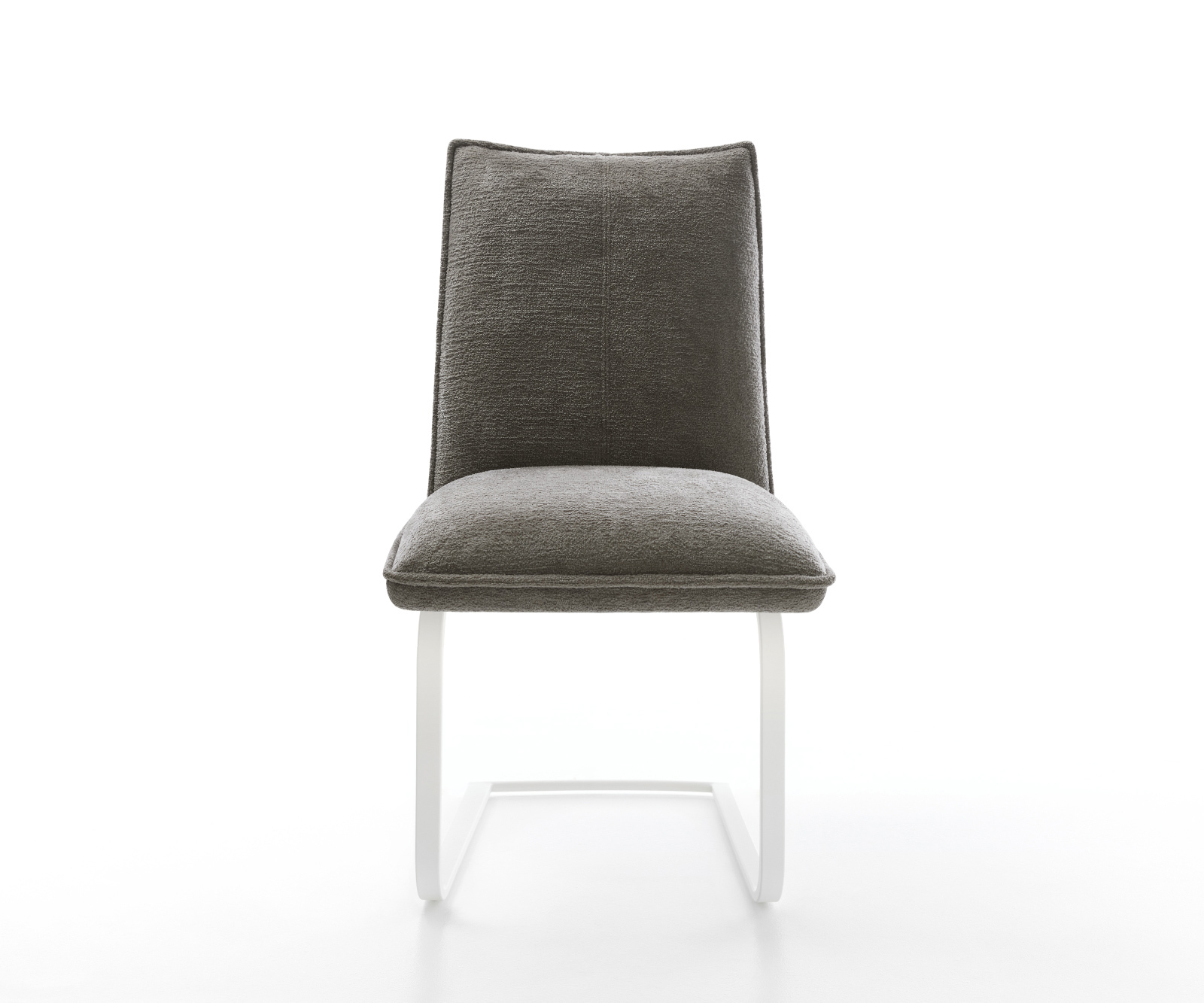 Jídelní židle Lelio-Flex bouclé Měkký tmavě béžová konzolová podnož plochý bílá taštičkové pružiny - Obrázek 2