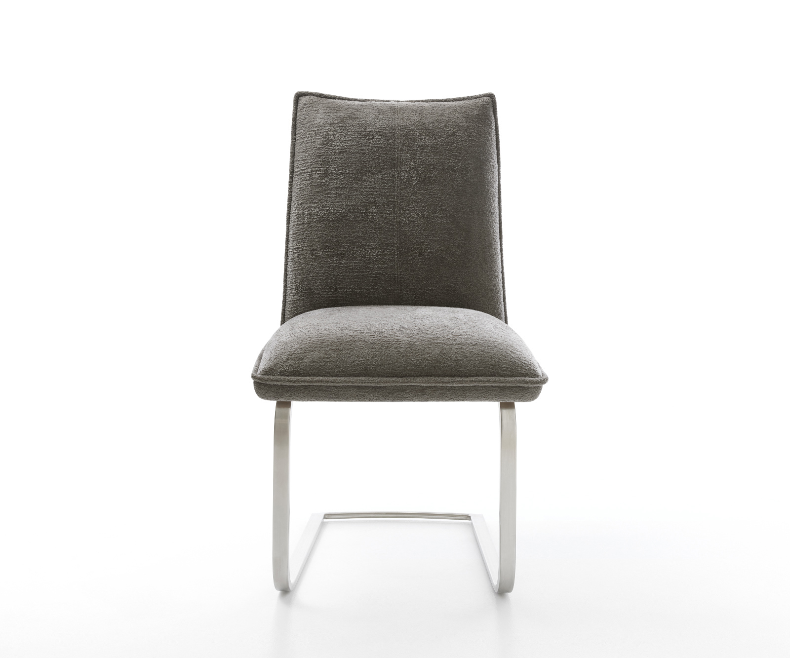 Jídelní židle Lelio-Flex bouclé Měkký tmavě béžová jídelní židle plochý nerezová ocel taštičkové pružiny - Obrázek 2